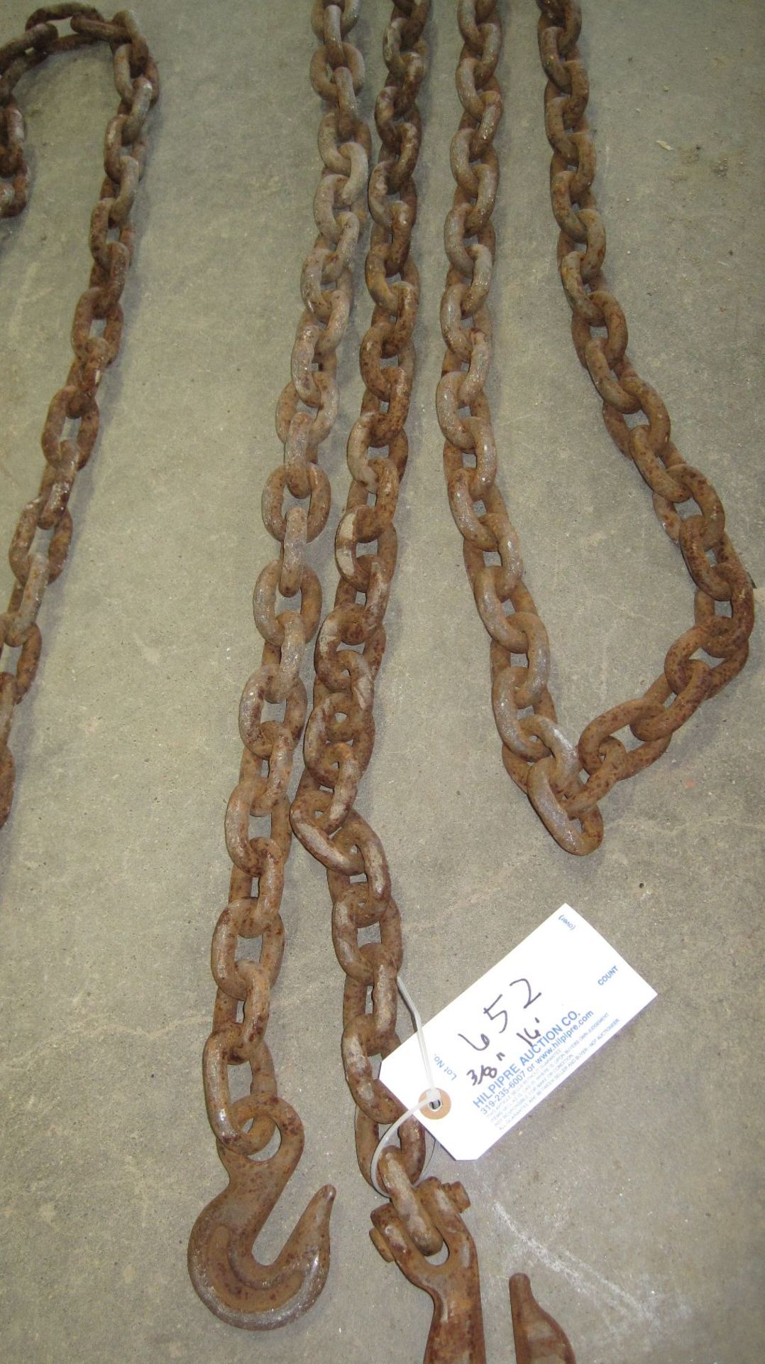 16' 3/8" chain w/hooks.