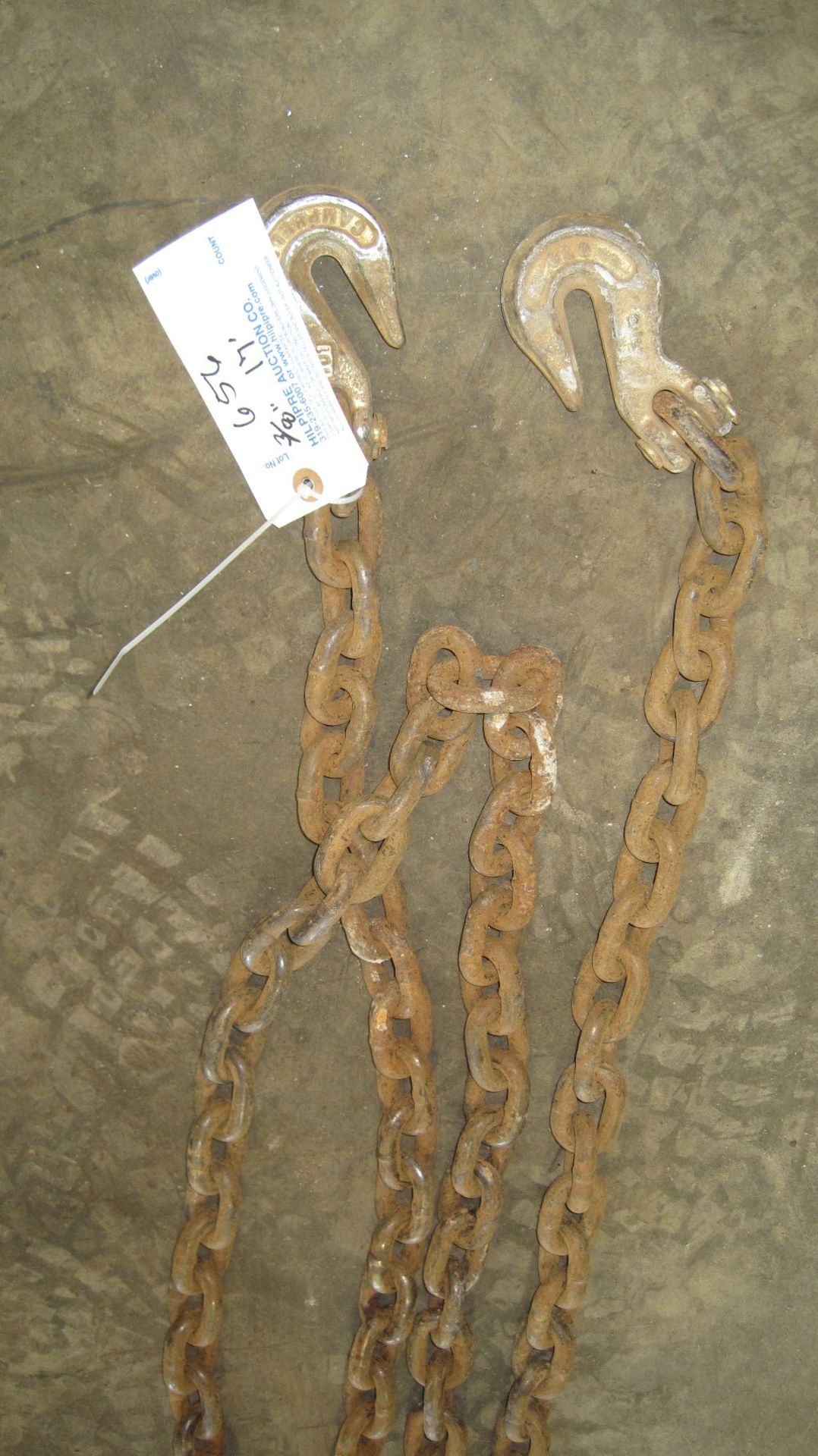 17' 3/8" chain w/hooks.