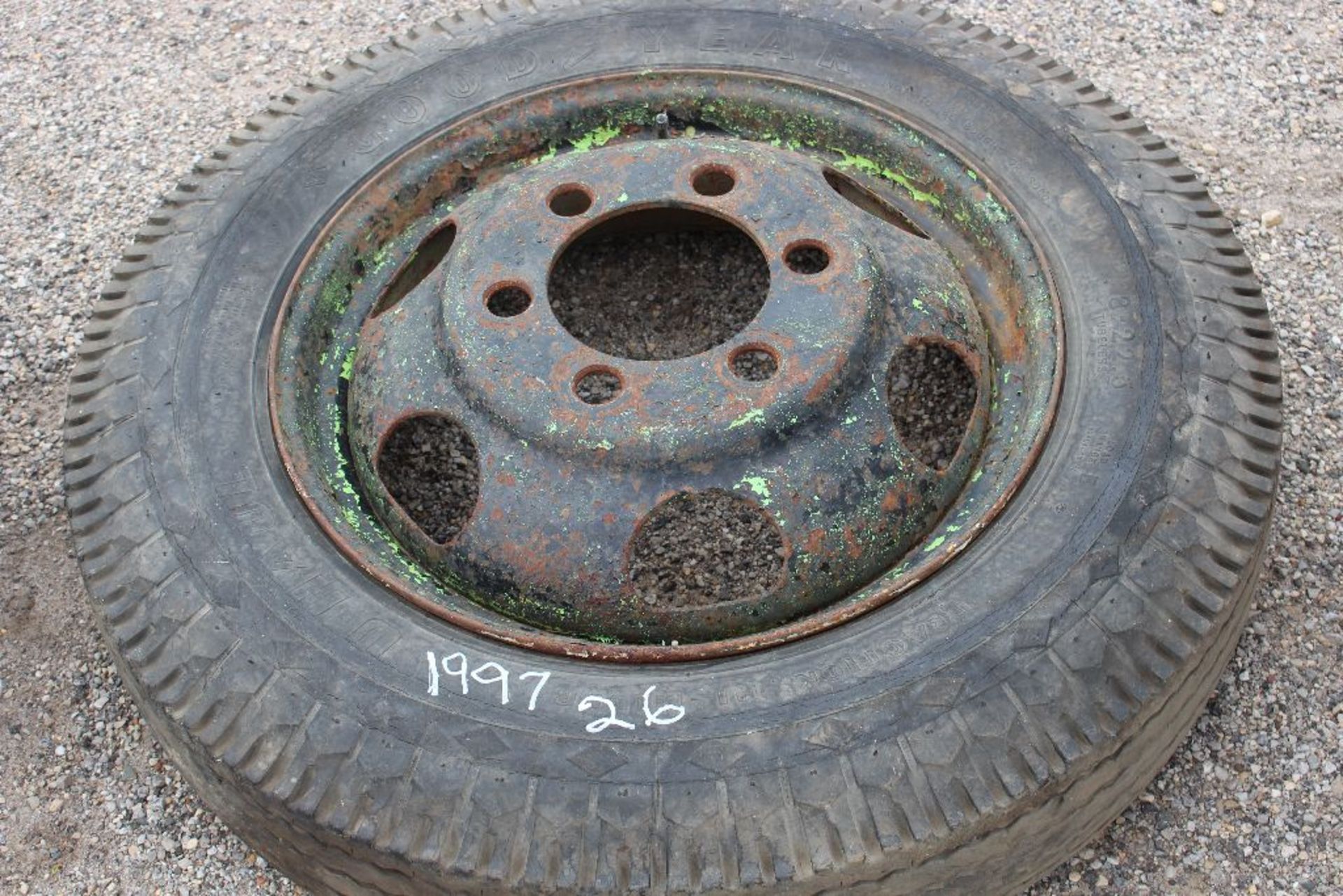 Goodyear tire with rim, 8-22.5.