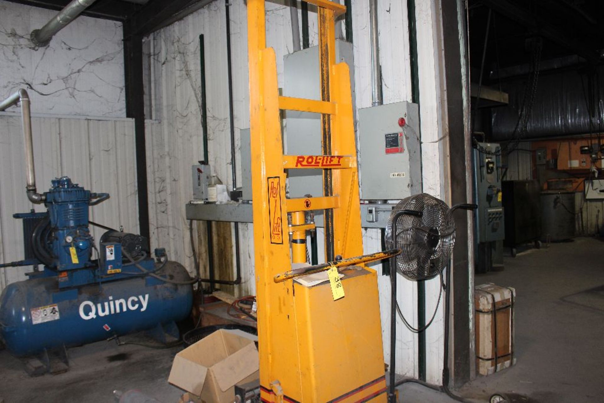 Rol-Lift Stacker walk behind forklift, s/n 4804, 84" maximum lift, 2,000 lb. rated capacity, onboard