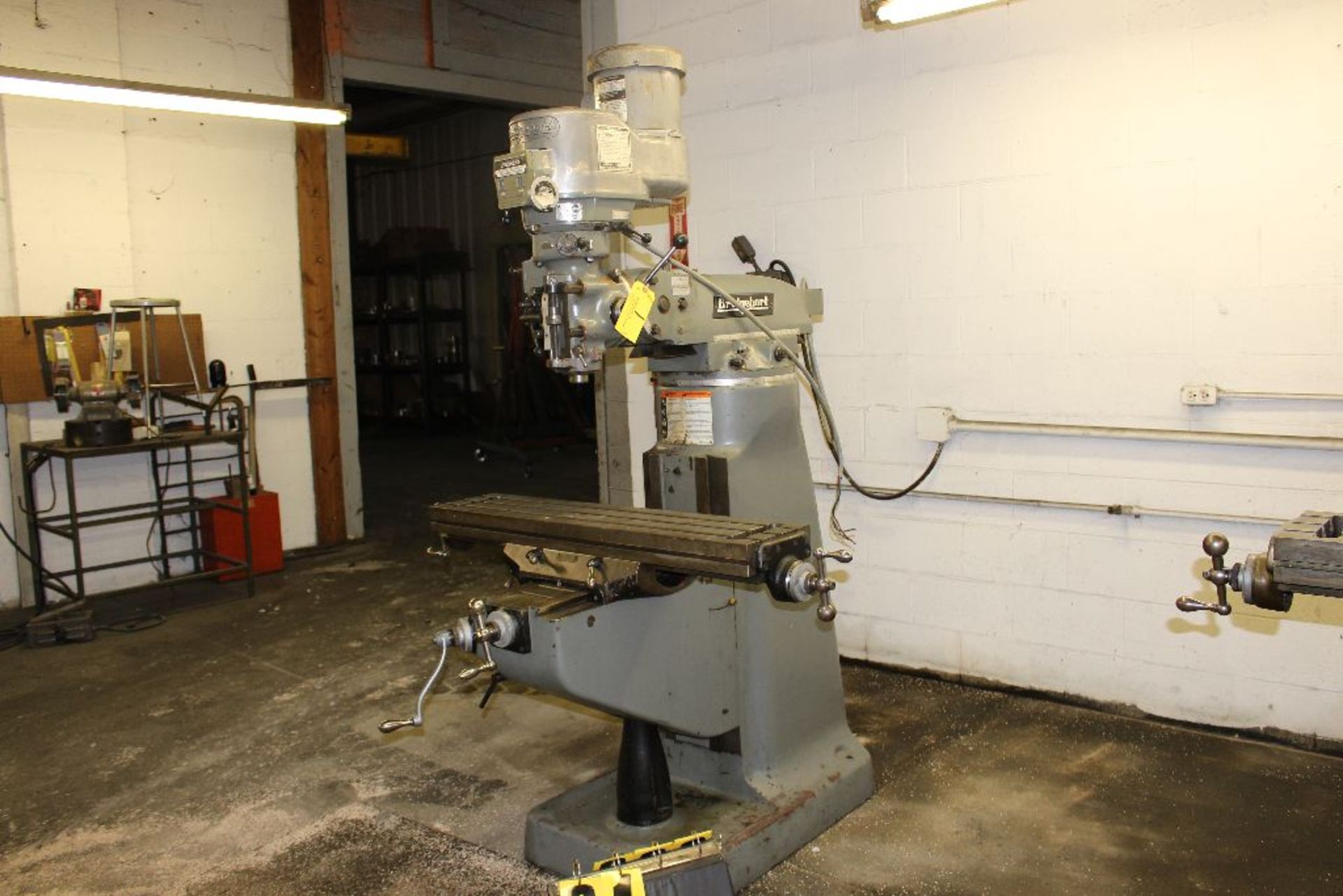 Bridgeport vertical mill, Series 1, s/n 12BR255317, 9" x 42" table, does not have chrome ways, has