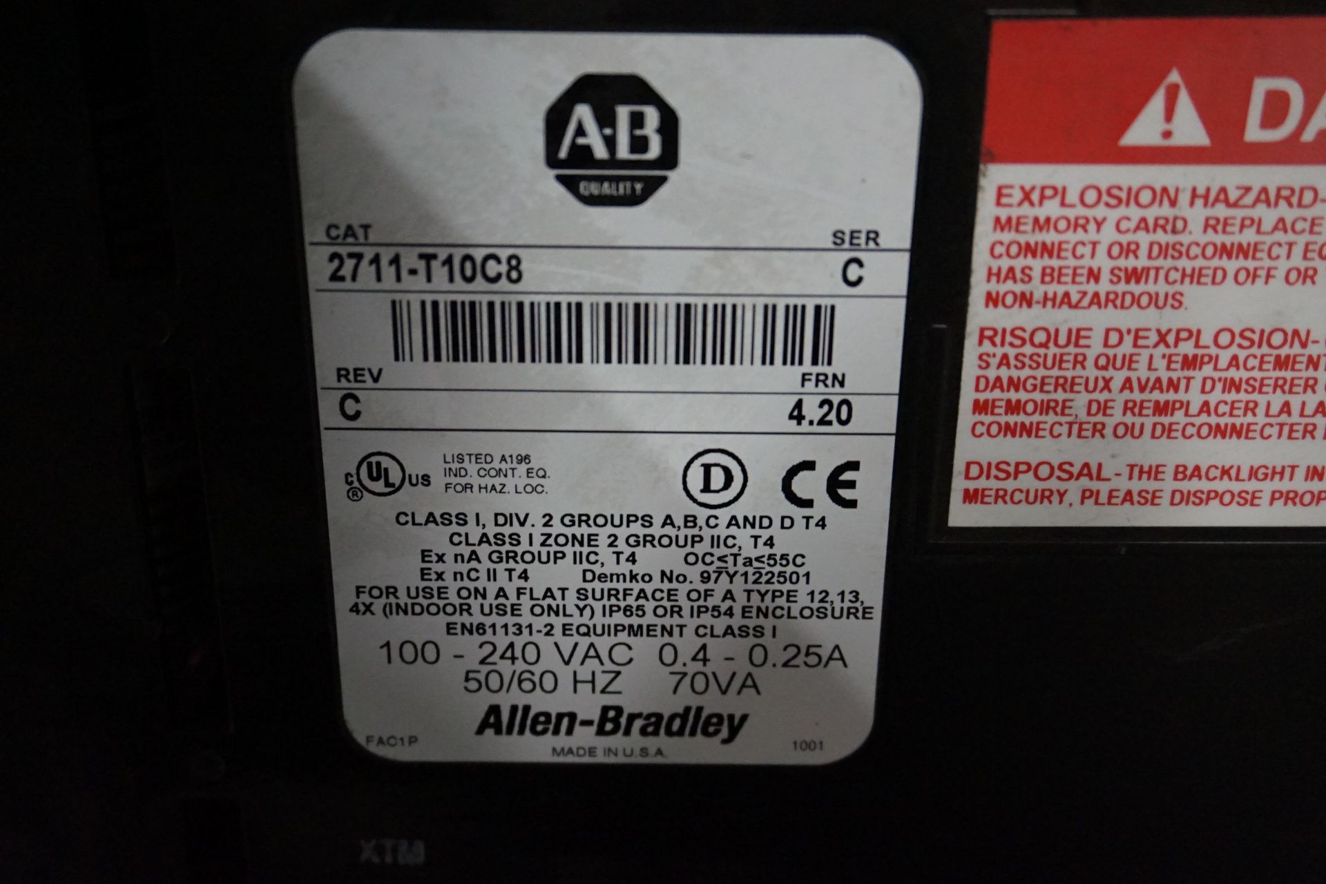 Lot of Allen Bradley Series D Panelview Touch Screens - Image 4 of 4