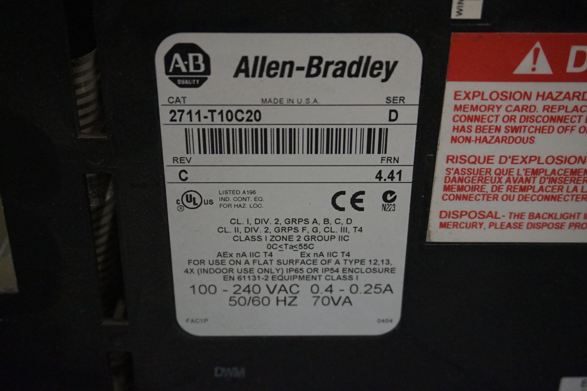Lot of Allen Bradley Series D Panelview Touch Screens - Image 2 of 4
