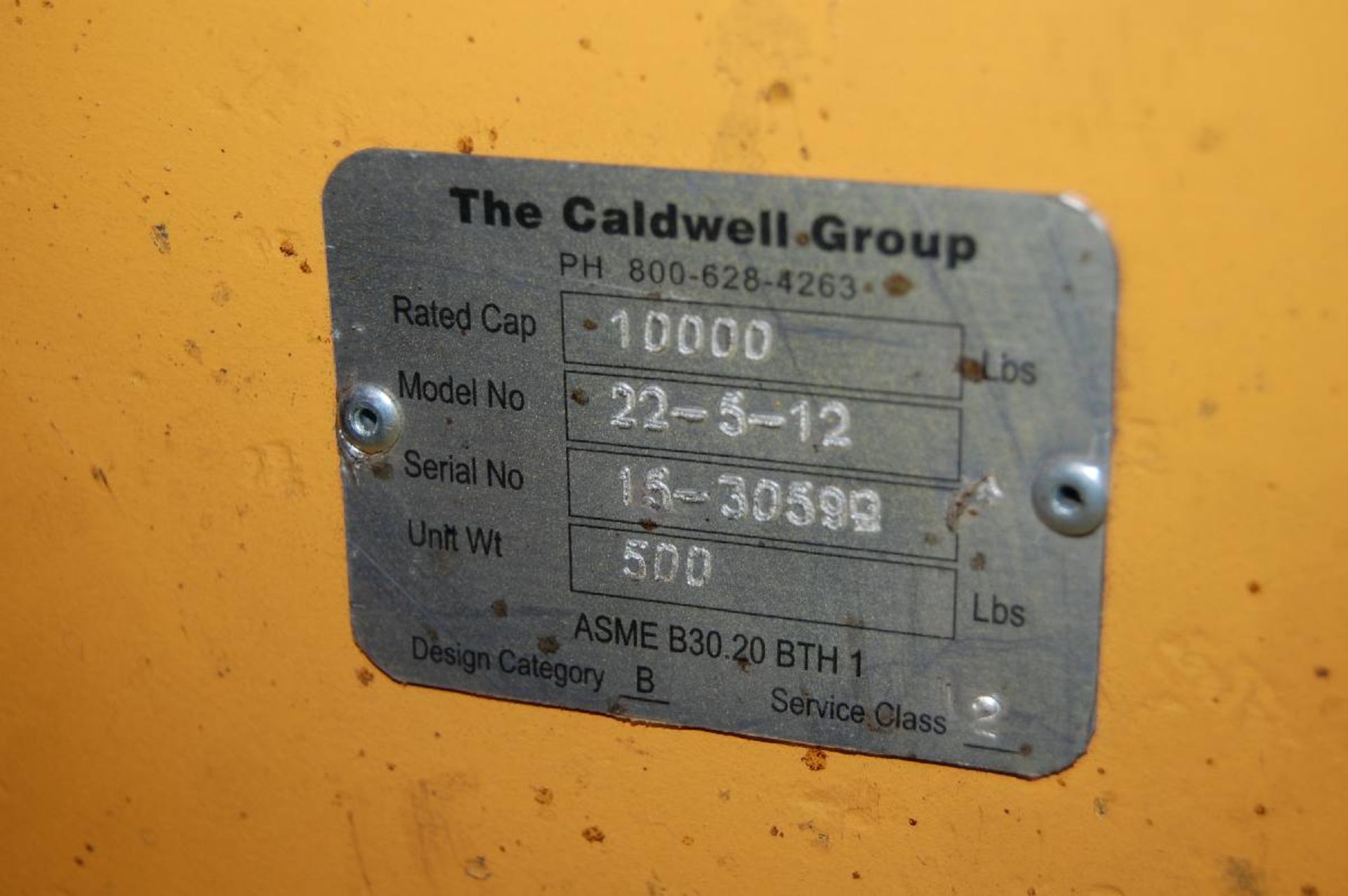 Caldwell Model 22-5-12 5 Ton x 12' Strong Bac Spreader Bar - Image 4 of 4