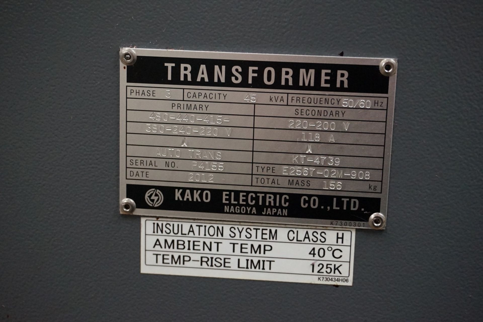 Kako Electric 480-220V, 45 Kva Transformer - Image 2 of 2