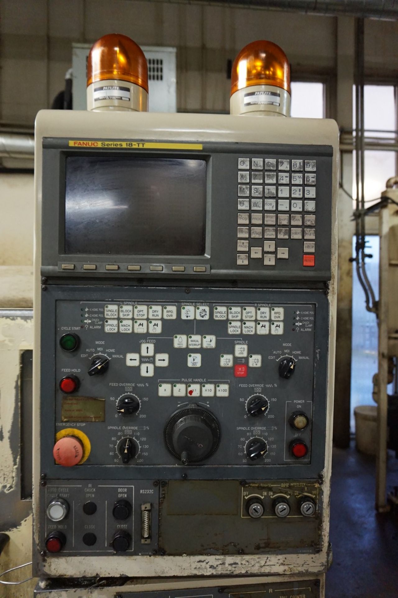 Okuma-Howa Model 2SP-20H CNC Lathe, c/w Fanuc Series 18-TT Controller, Chip Conveyor, Transformer - Image 2 of 7