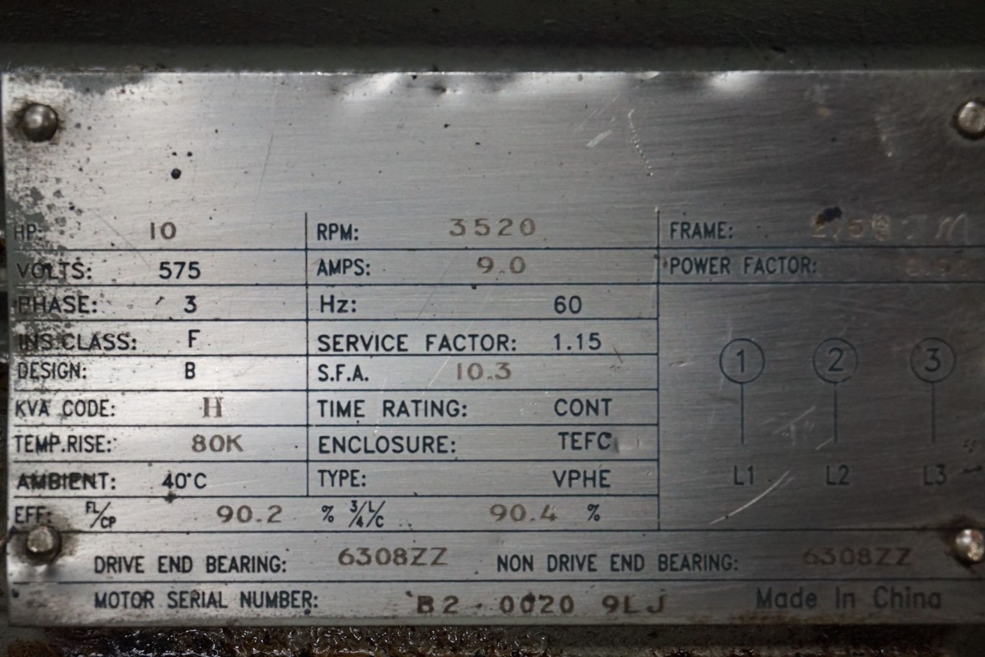 Teco Motors, 30HP, 575V, 1760 RPM & VP 10HP, 575V, 3520 RPM & WEG 25HP, 3520 RPM - Image 4 of 6