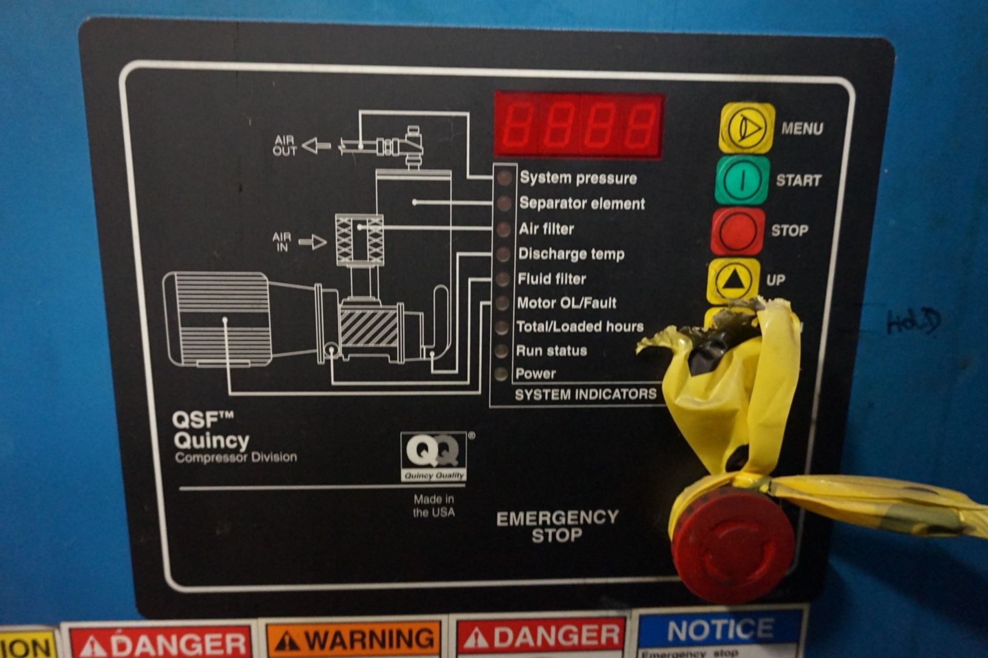 Quincy Model QSF100-125 Air Compressor - Image 3 of 4