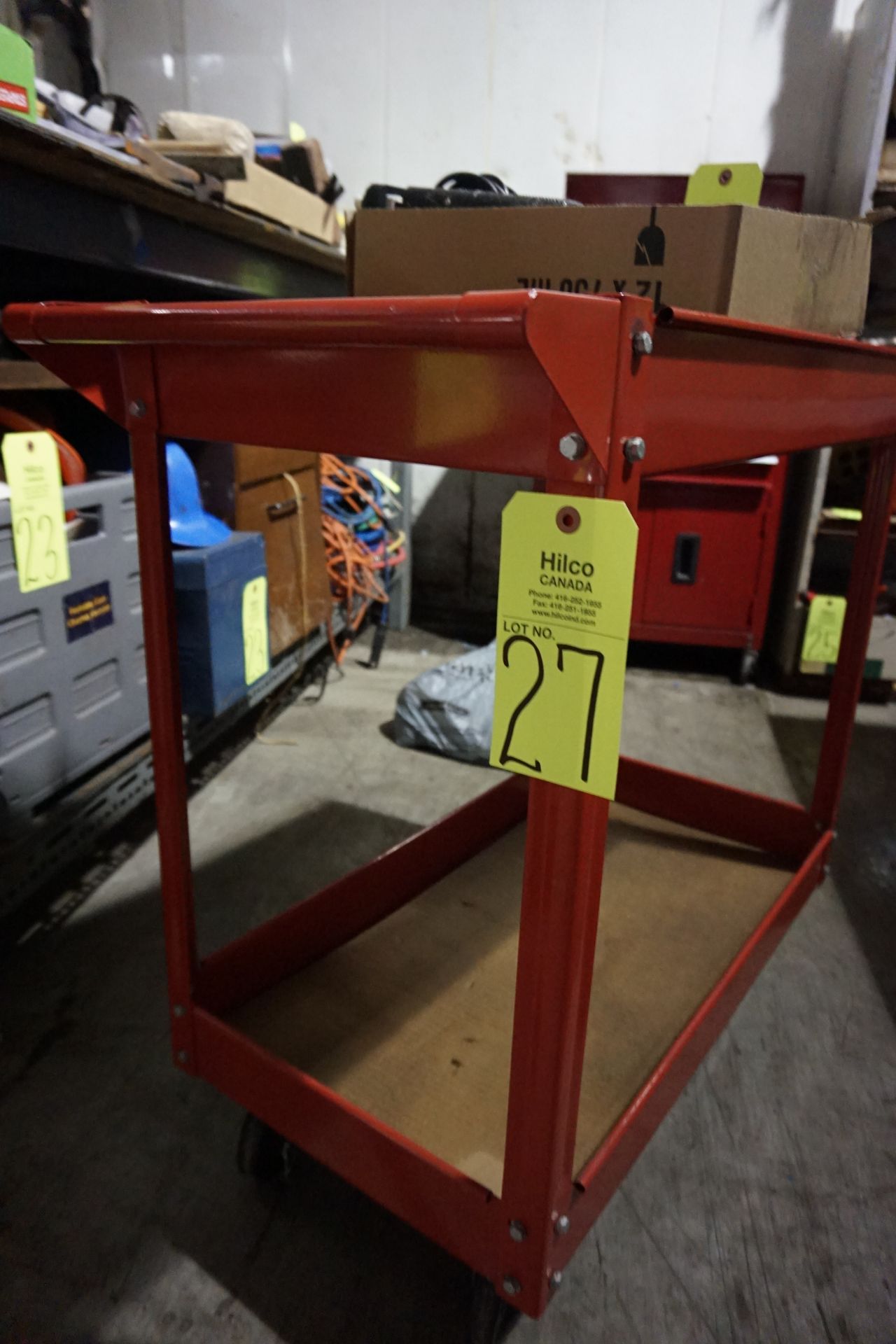 Red 2-Tier Portable Cart