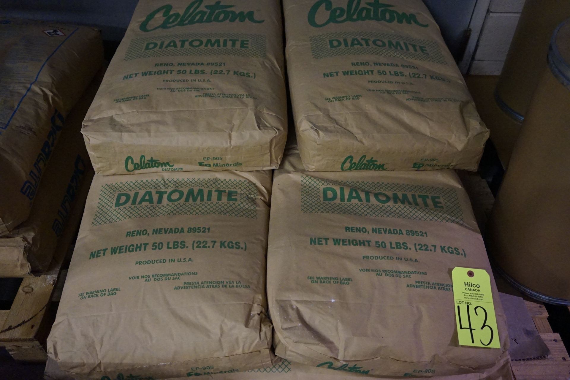 Celatom EP Minerals Diatomite Inventory