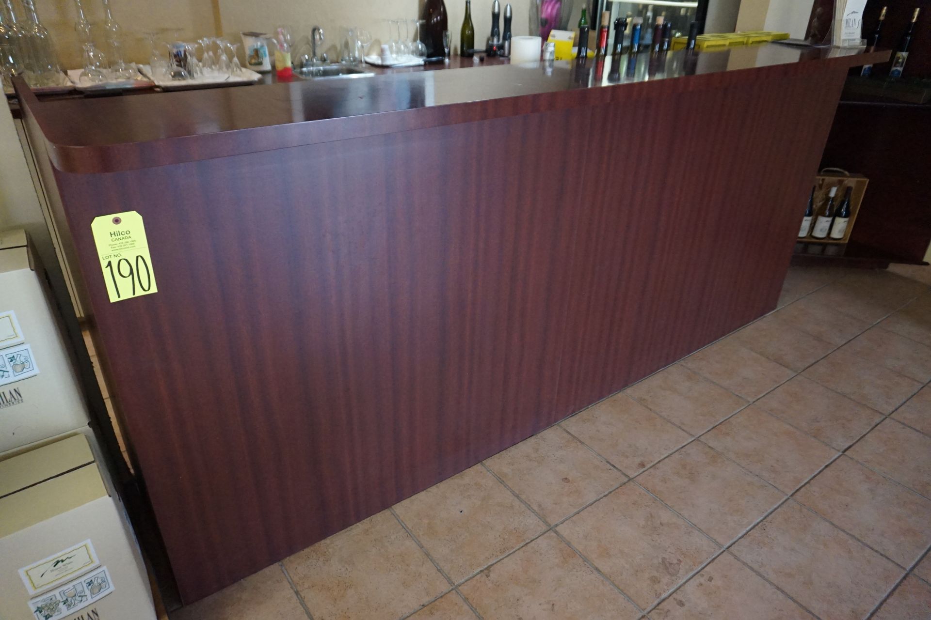 Wood Veneered 103" L Serving Counter