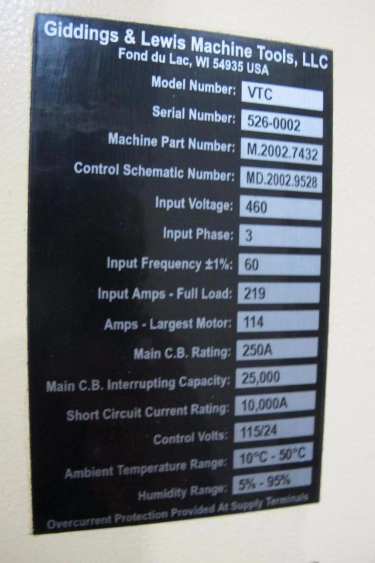 (2007) Giddings & Lewis CNC Vertical Turning Center, VTC 3500, 2-Rams each with 26-Station ATC, 137. - Image 10 of 11