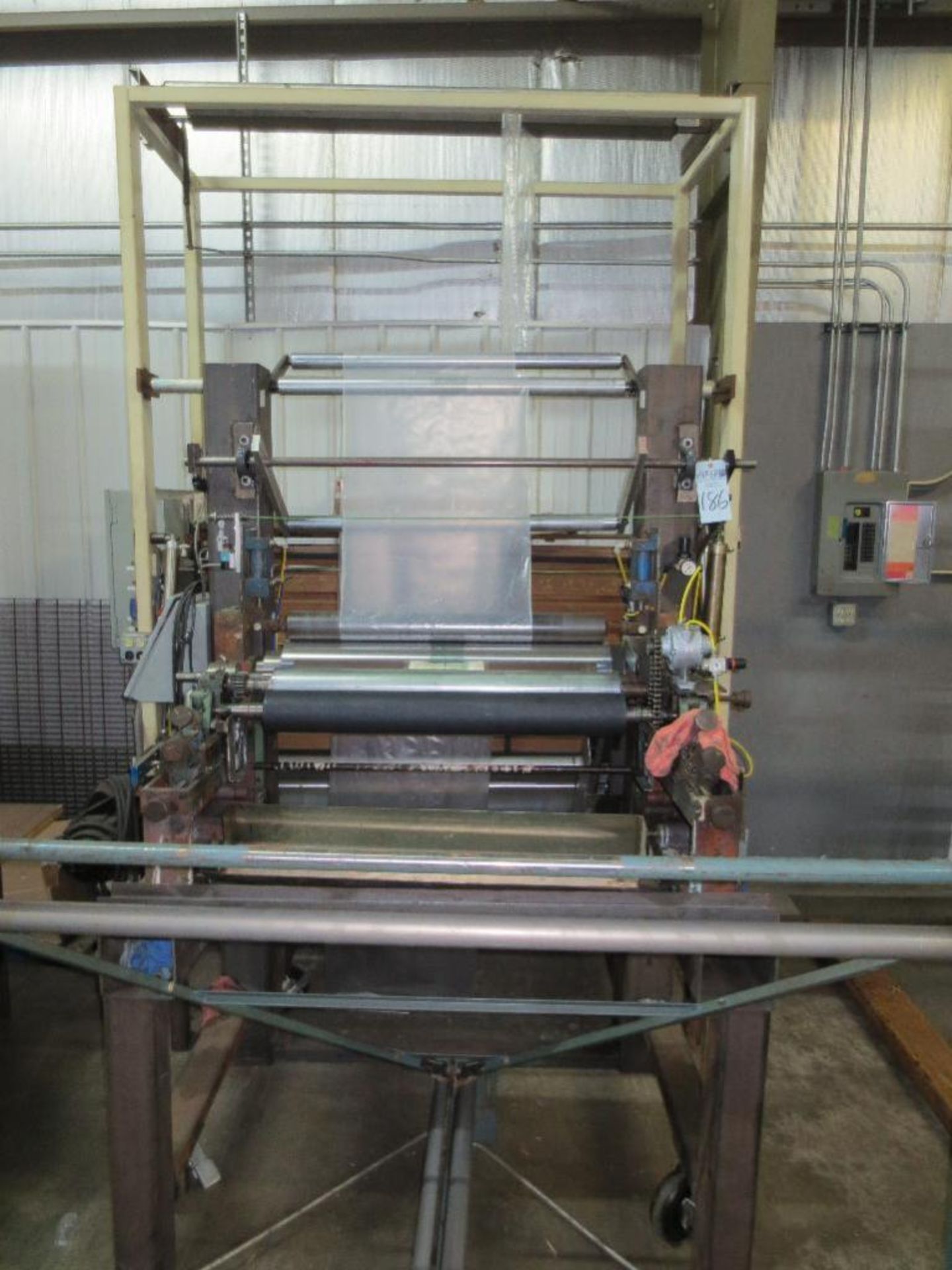 70" Custom made post gusseter with 3 sets of gusset boards and slit seal station, custom built print