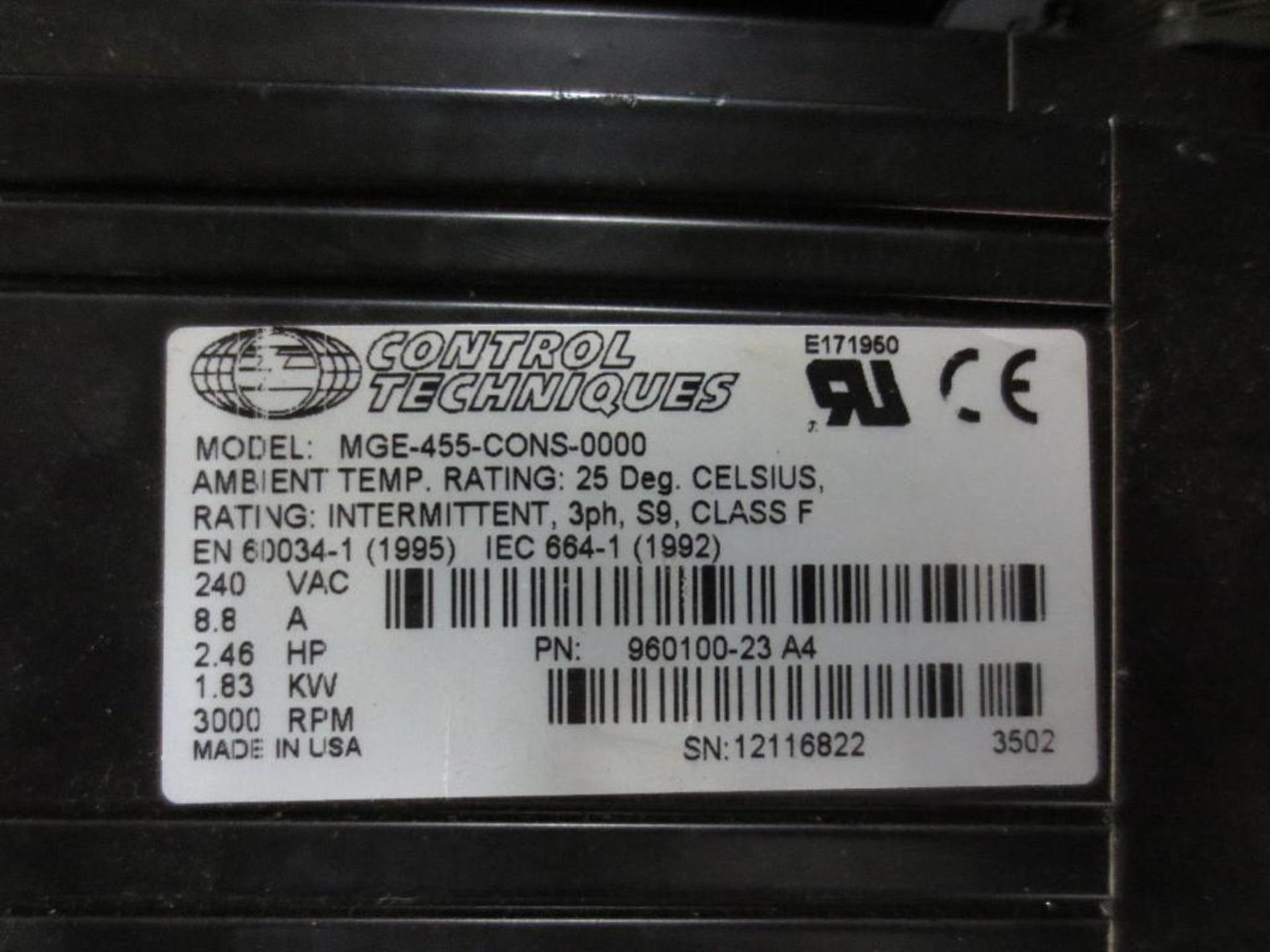 Two Control Techniques servomotors - Image 3 of 3