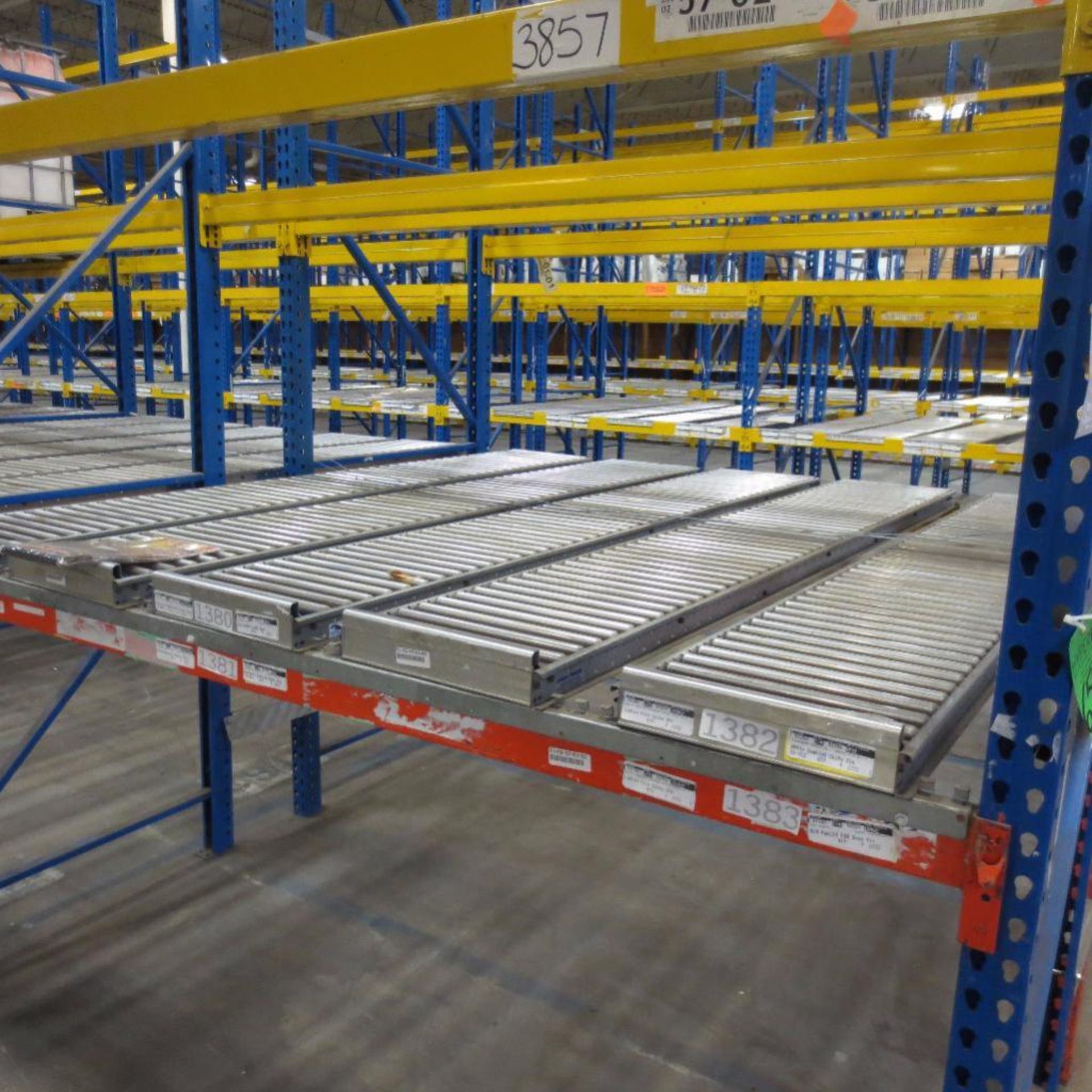 (28) Section of Pallet Racking, (30) Legs 16' X 42", Apx. 111 Cross Beams 8', (70) Pallet Roller Con - Image 2 of 3