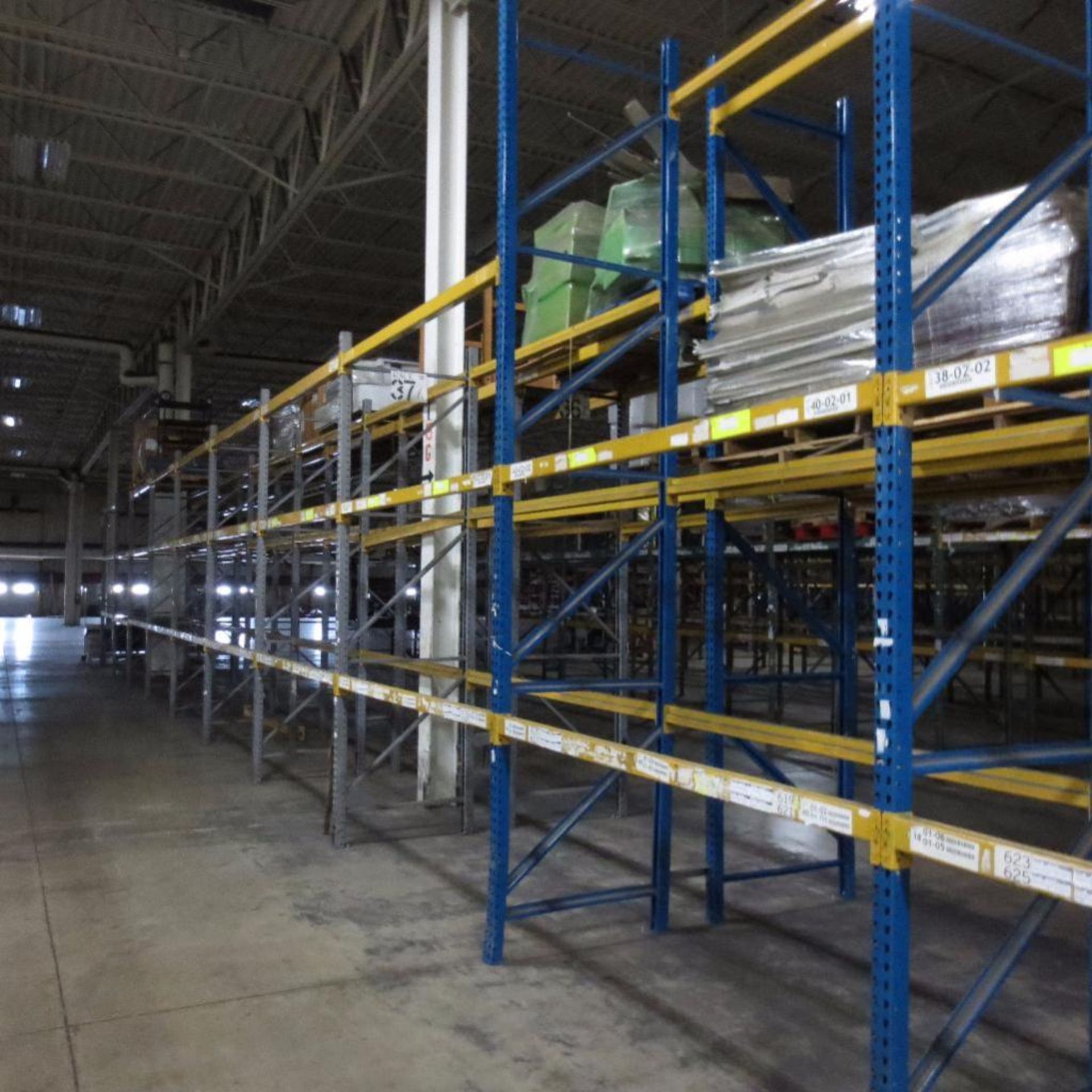 (40) Section of Pallet Racking, (28) Legs 16' X 42", (16) 12' X 42, Apx. 142 Cross Beams 8'