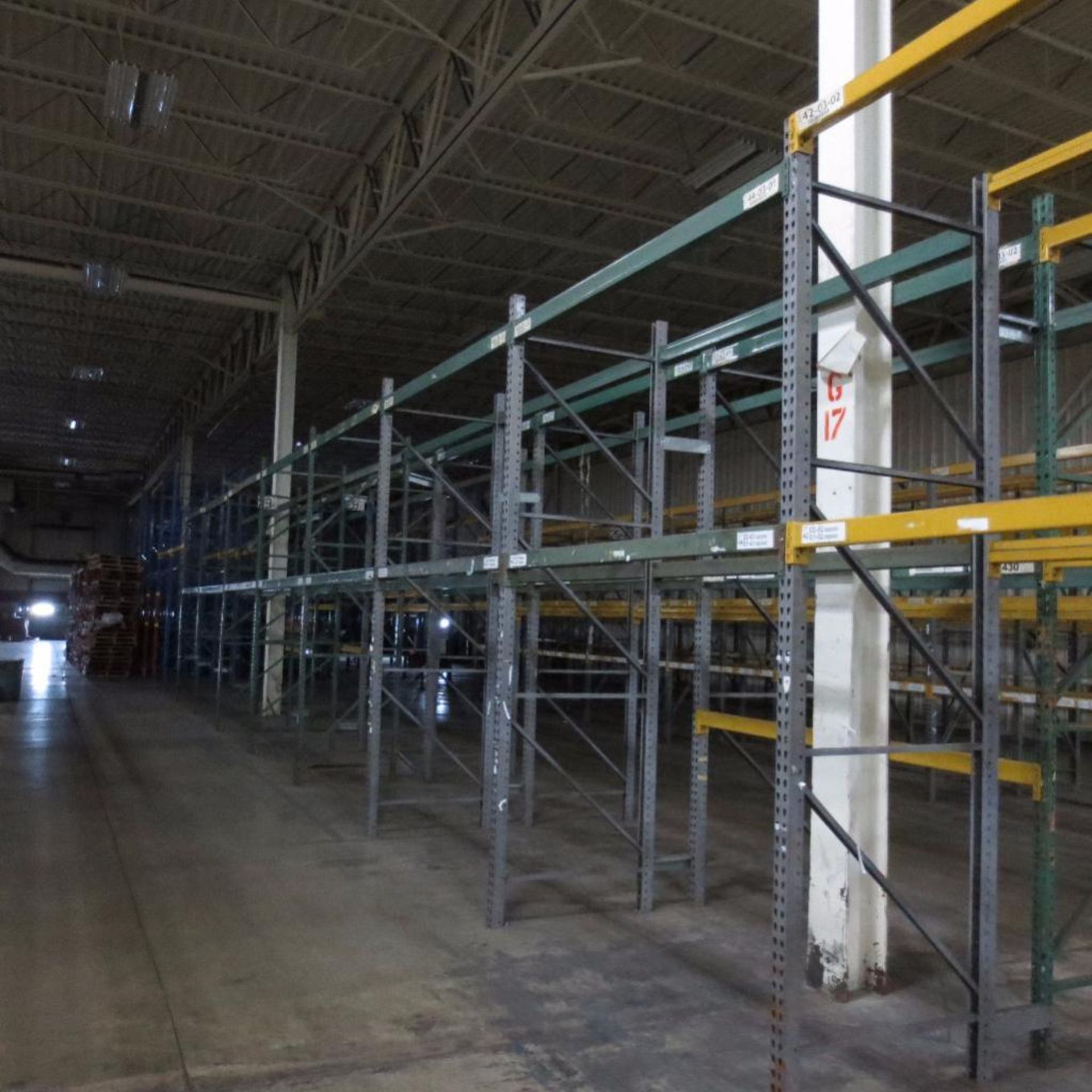 (58) Section of Pallet Racking, (46) Legs 16' X 42", (15) 12' X 42, Apx. 193 Cross Beams 8'