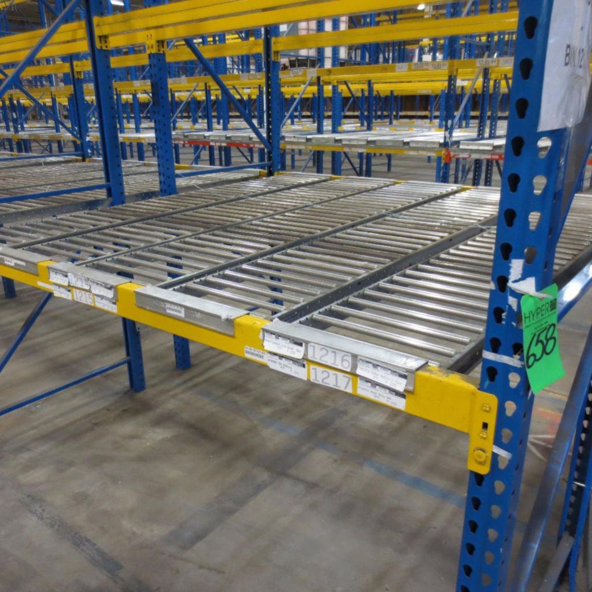(28) Section of Pallet Racking, (30) Legs 16' X 42", Apx. 135 Cross Beams 8', (70) Pallet Roller Con - Image 2 of 3