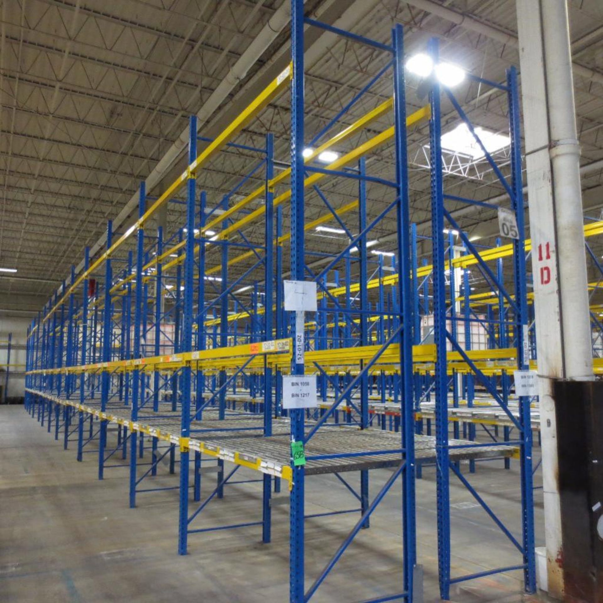 (28) Section of Pallet Racking, (30) Legs 16' X 42", Apx. 135 Cross Beams 8', (70) Pallet Roller Con