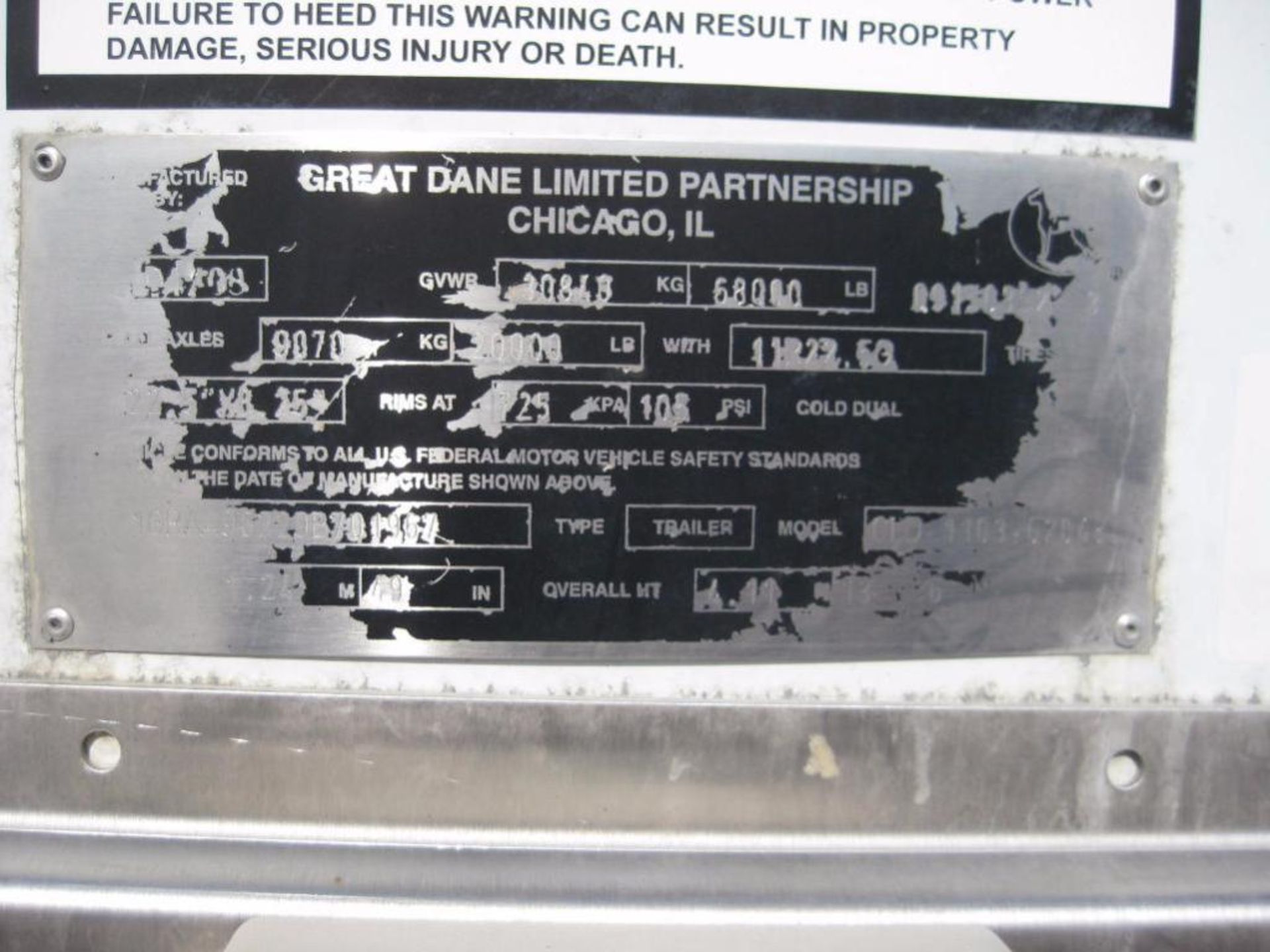 2009 Great Dane 48' Dry Trailer, VIN # 1GRAA96229B701967, Unit 152 - Image 4 of 7