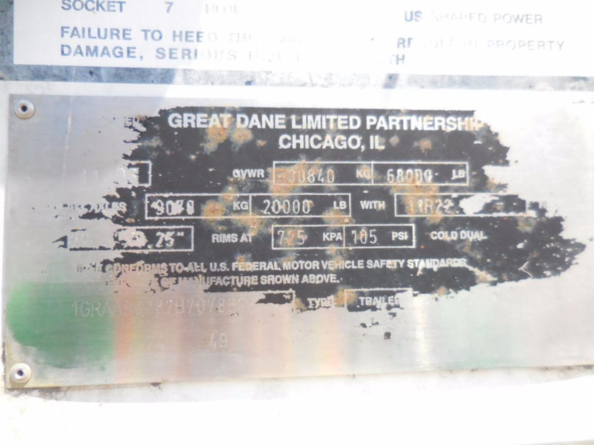 2007 Great Dane 48' Dry Trailer, VIN# 1GRAA96287B707852, Unit 124 - Image 16 of 16
