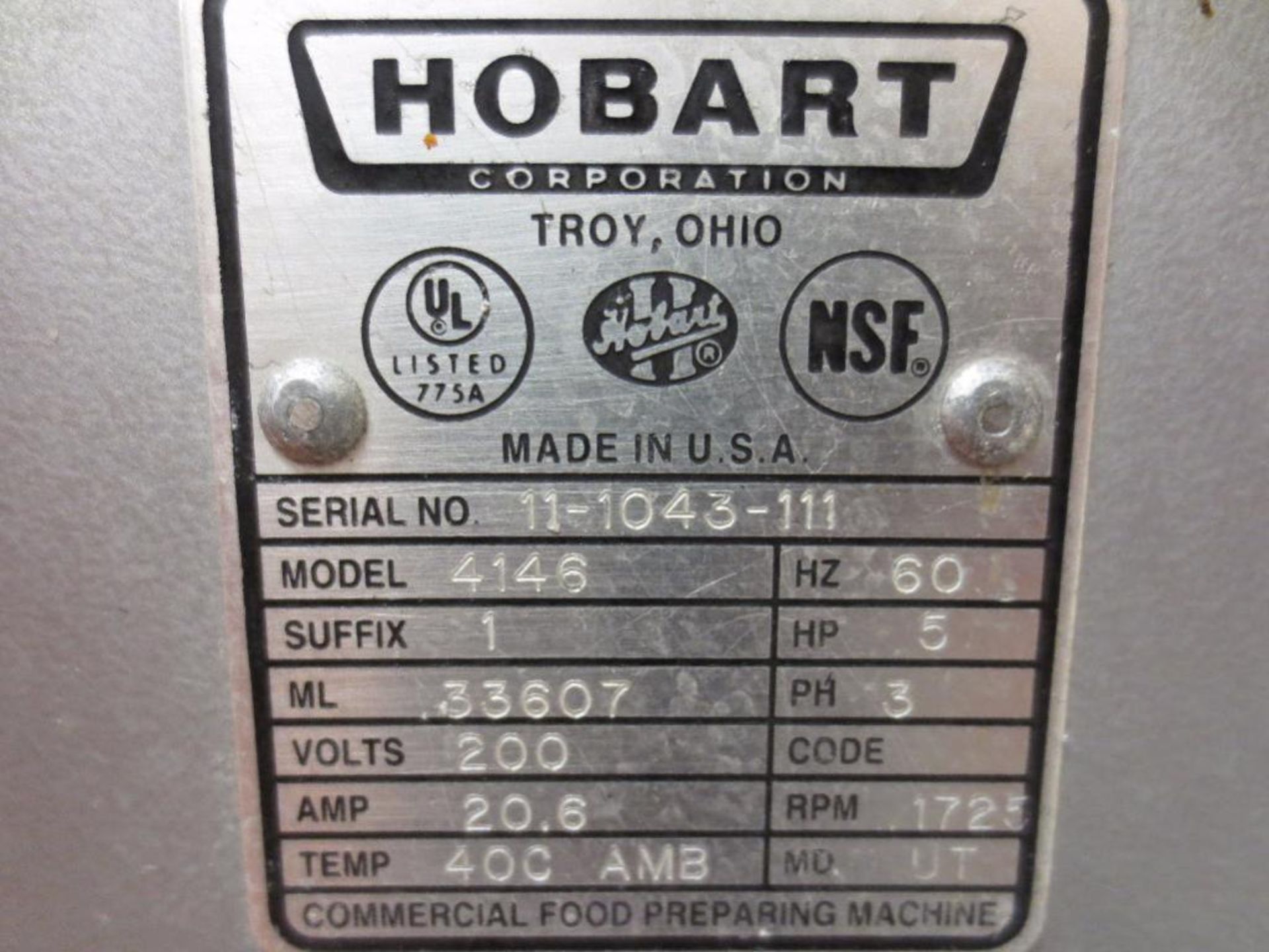 Hobart Meat Grinder M/N..4146 S/N..11-1043-11 - Image 4 of 4
