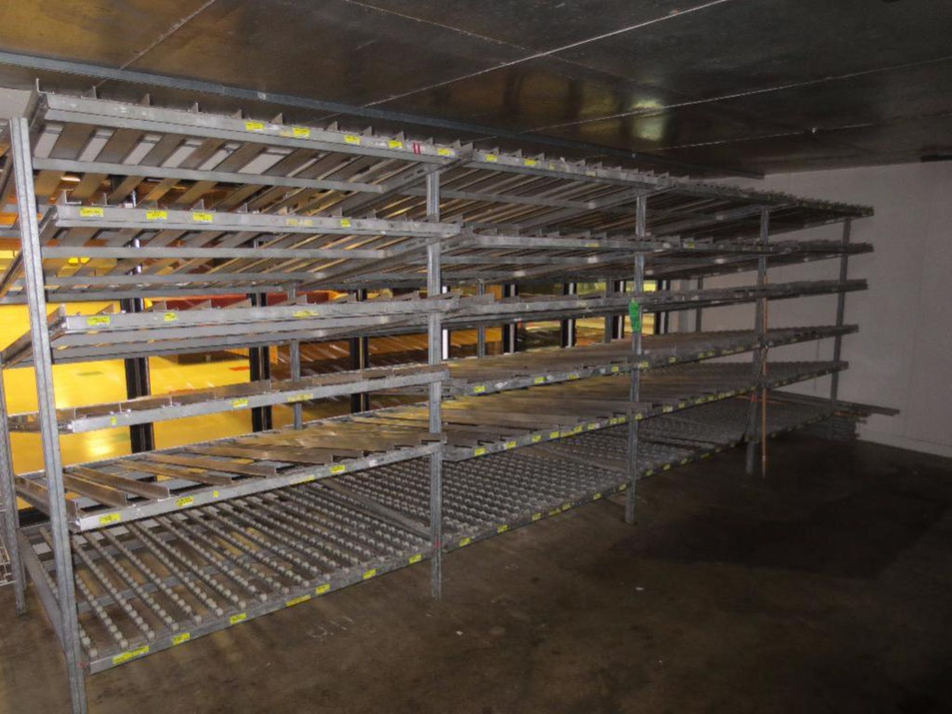 Four Sections of Cooler Gravity Racks 20' x 4'