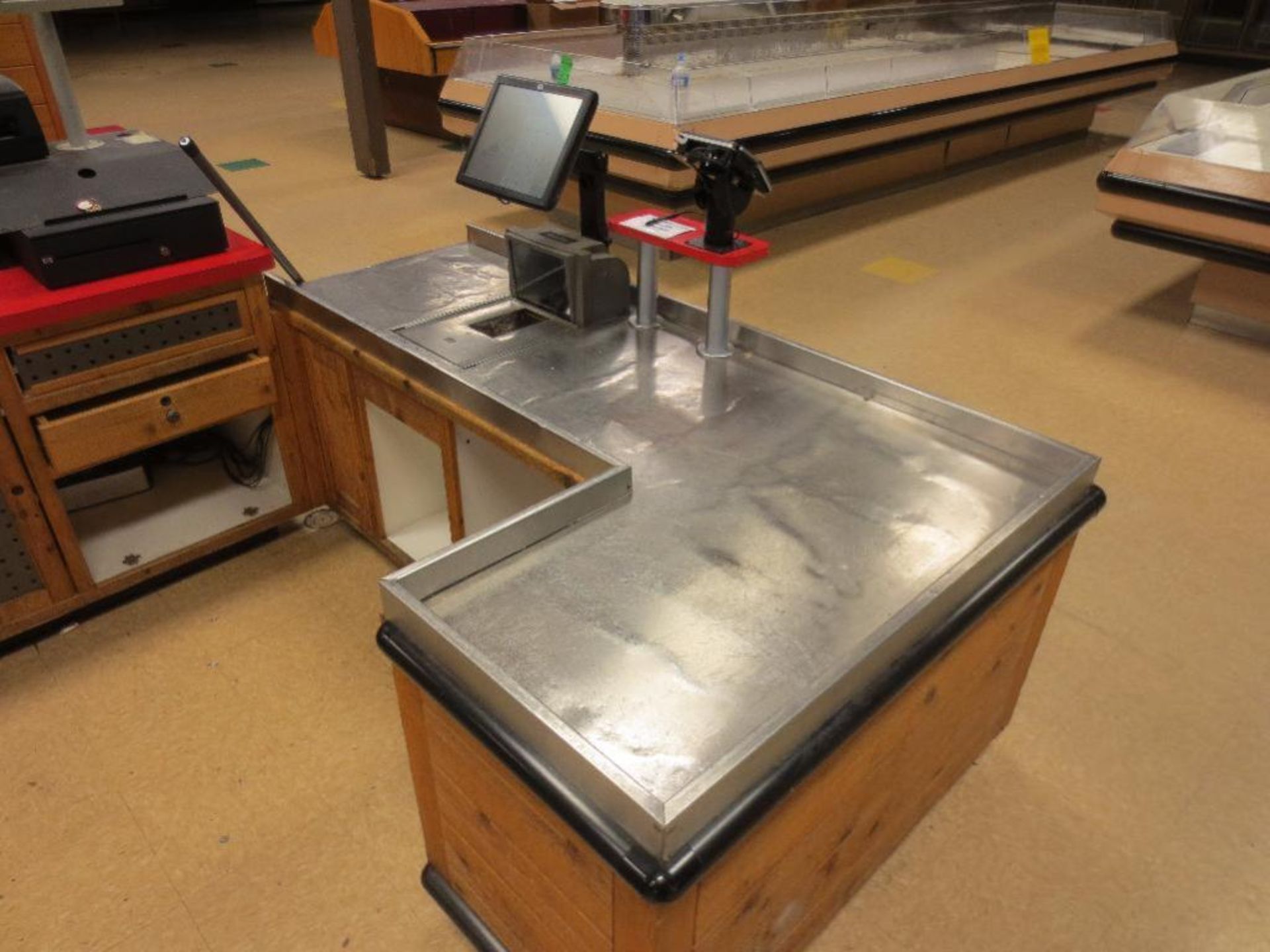 Large Island Point of Sale Checkout with Registers, Monitors, Scanners, Card Readers and Display - Image 3 of 7