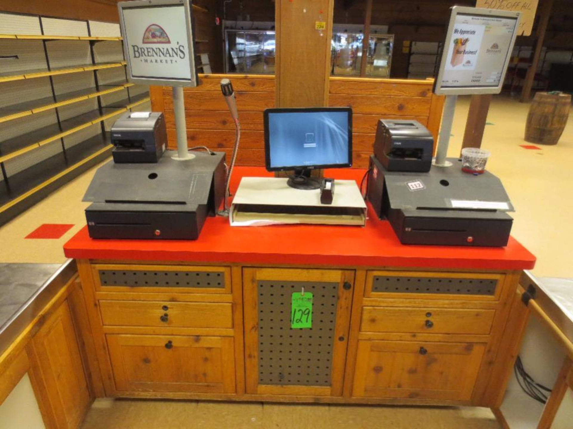 Large Island Point of Sale Checkout with Registers, Monitors, Scanners, Card Readers and Display - Image 4 of 7