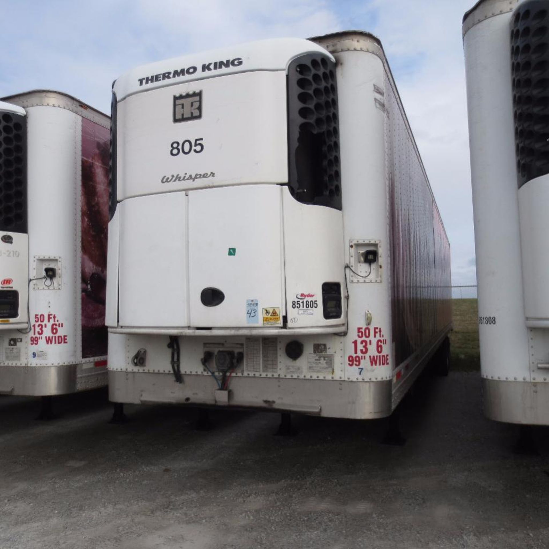 Wabash 50' Reefer Trailer, 13' 6" Hight, 99" Wide, Year 2007, Vin 1JJV502W67L080347, Rider # 851805,