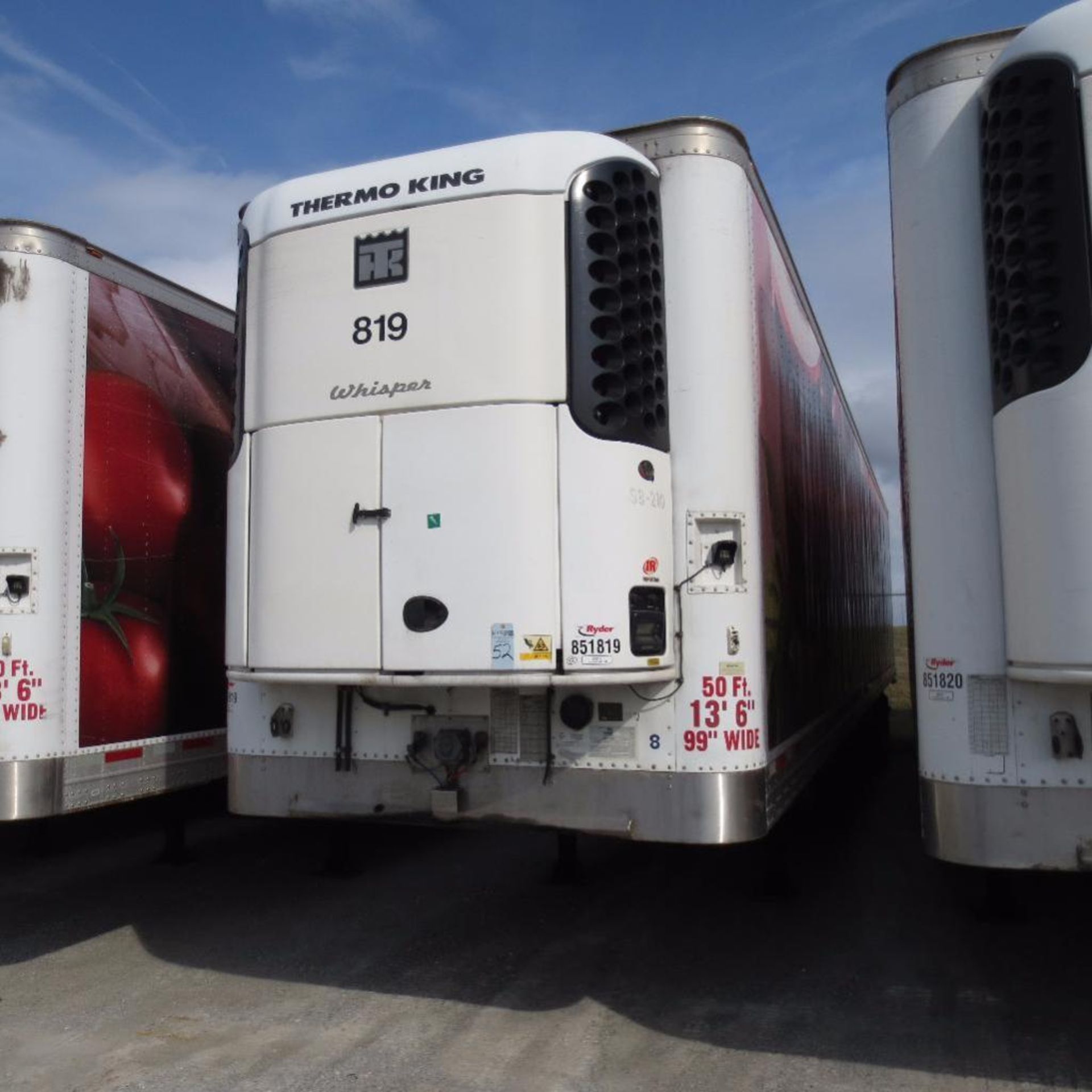 Wabash 50' Reefer Trailer, 13' 6" Hight, 99" Wide, Year 2008, Vin 1JJV512W78L103125, Rider # 851819,