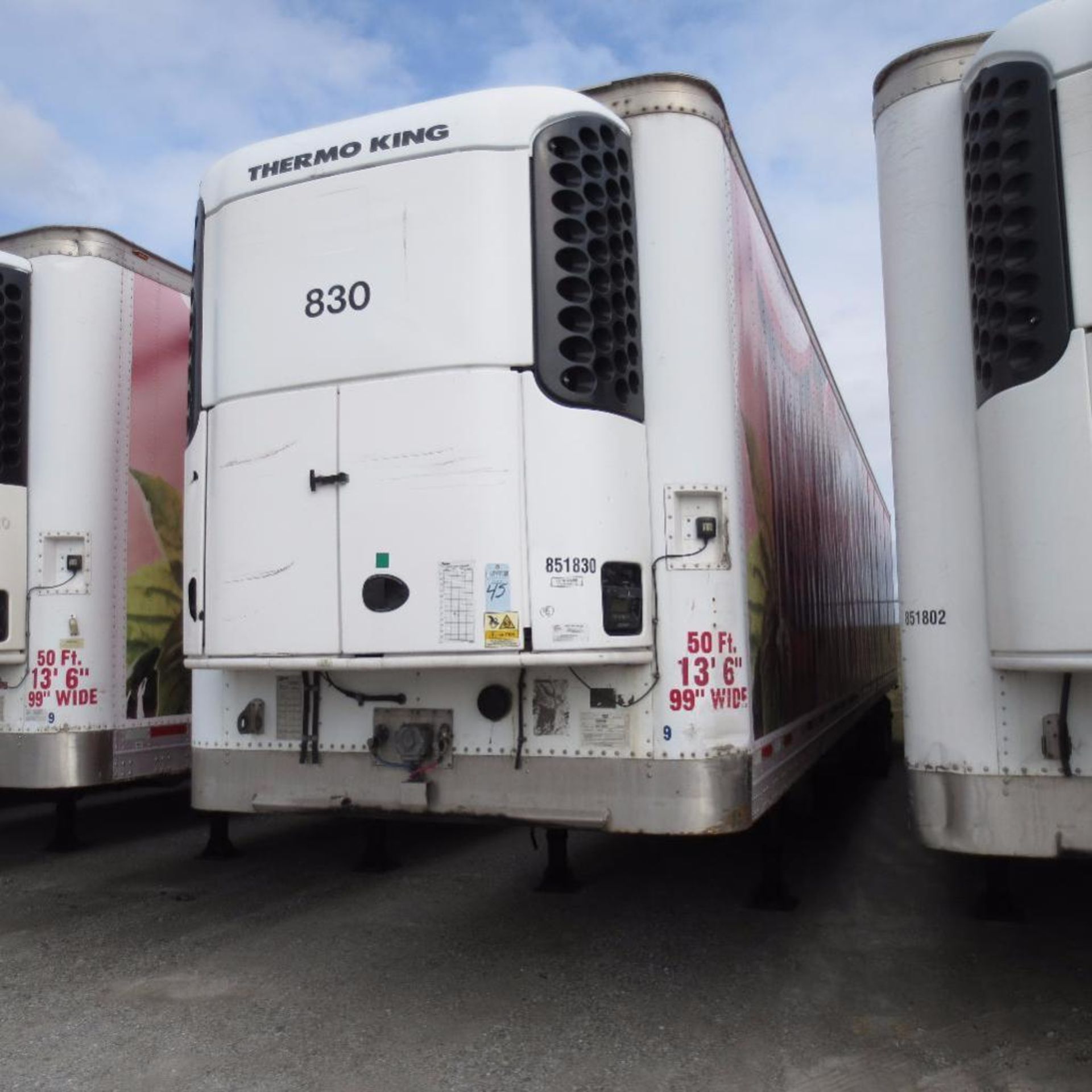 Wabash 50' Reefer Trailer, 13' 6" Hight, 99" Wide, Year 2008, Vin 1JJV512W38L103137, Rider # 851830,