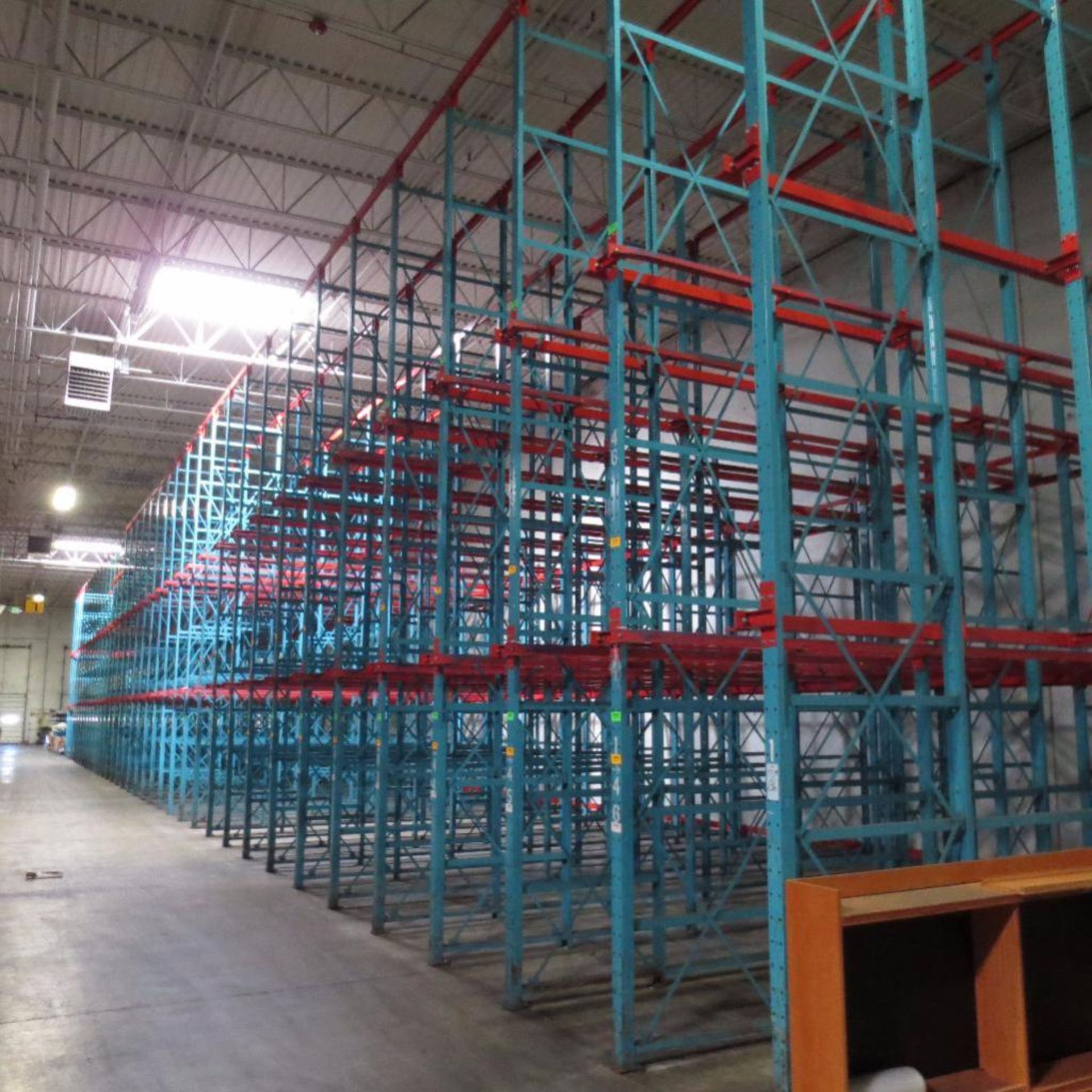 (46) Section of Pallet Racking, For Tall Stacked Pallets, 158' X 24' 2" Deep Foot Print, 24' Tall