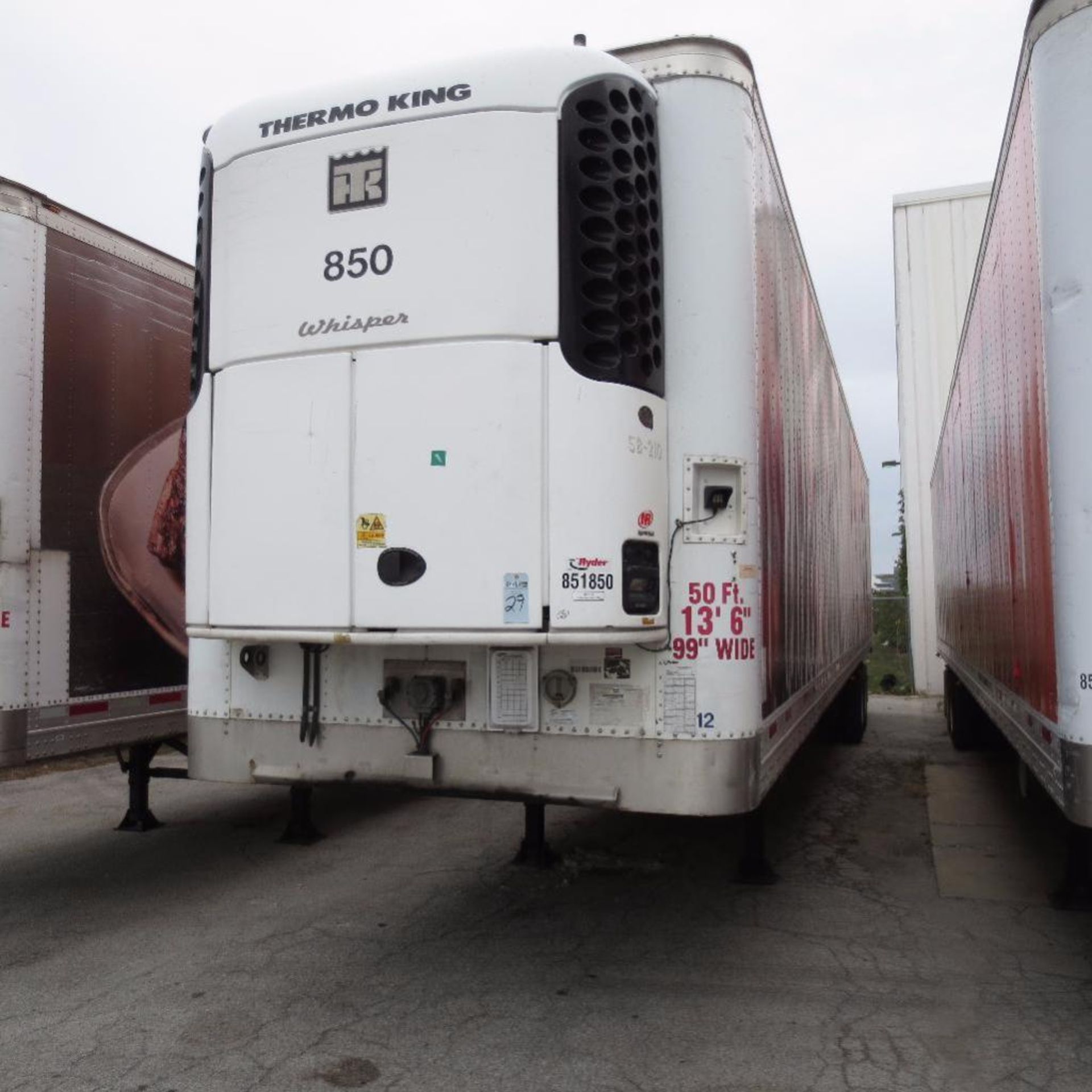 Wabash 50' Reefer Trailer, 13' 6" Hight, 99" Wide, Year 2006, Vin 1JJV502W56L978372, Rider # 851850,