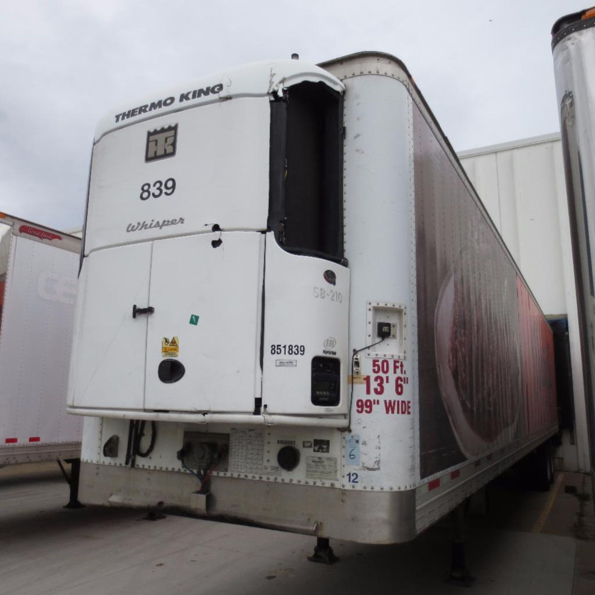 Wabash 50' Reefer Trailer, 13' 6" Hight, 99" Wide, Year 2004, Vin 1JJV502W95L939881, Rider # 851839, - Image 7 of 7