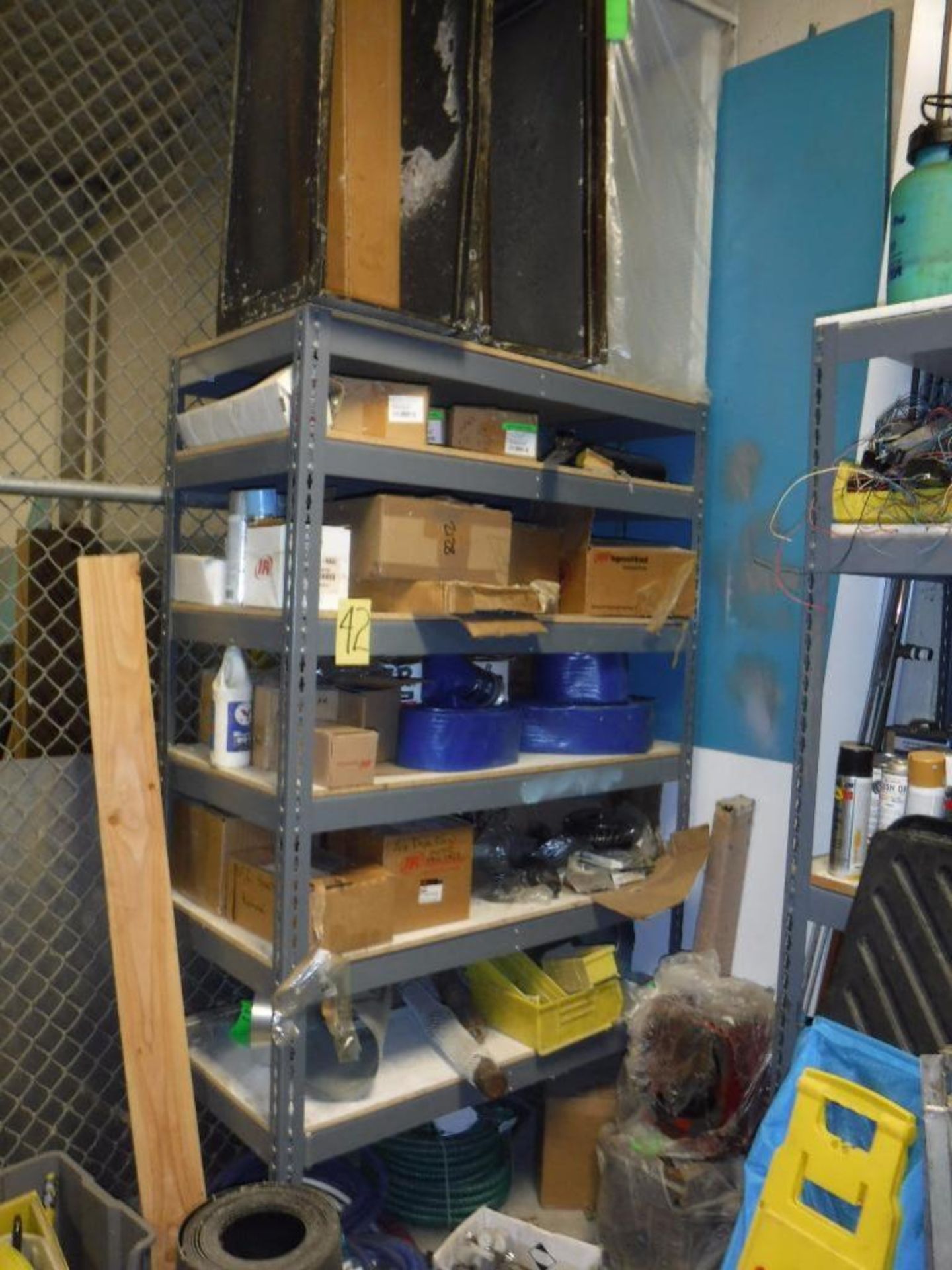 (3) Gray Shelf Units with Contents-Lights, Pump, Electric Box, Sprayers, Fans, Hose, etc. (2) Gear B - Image 3 of 12