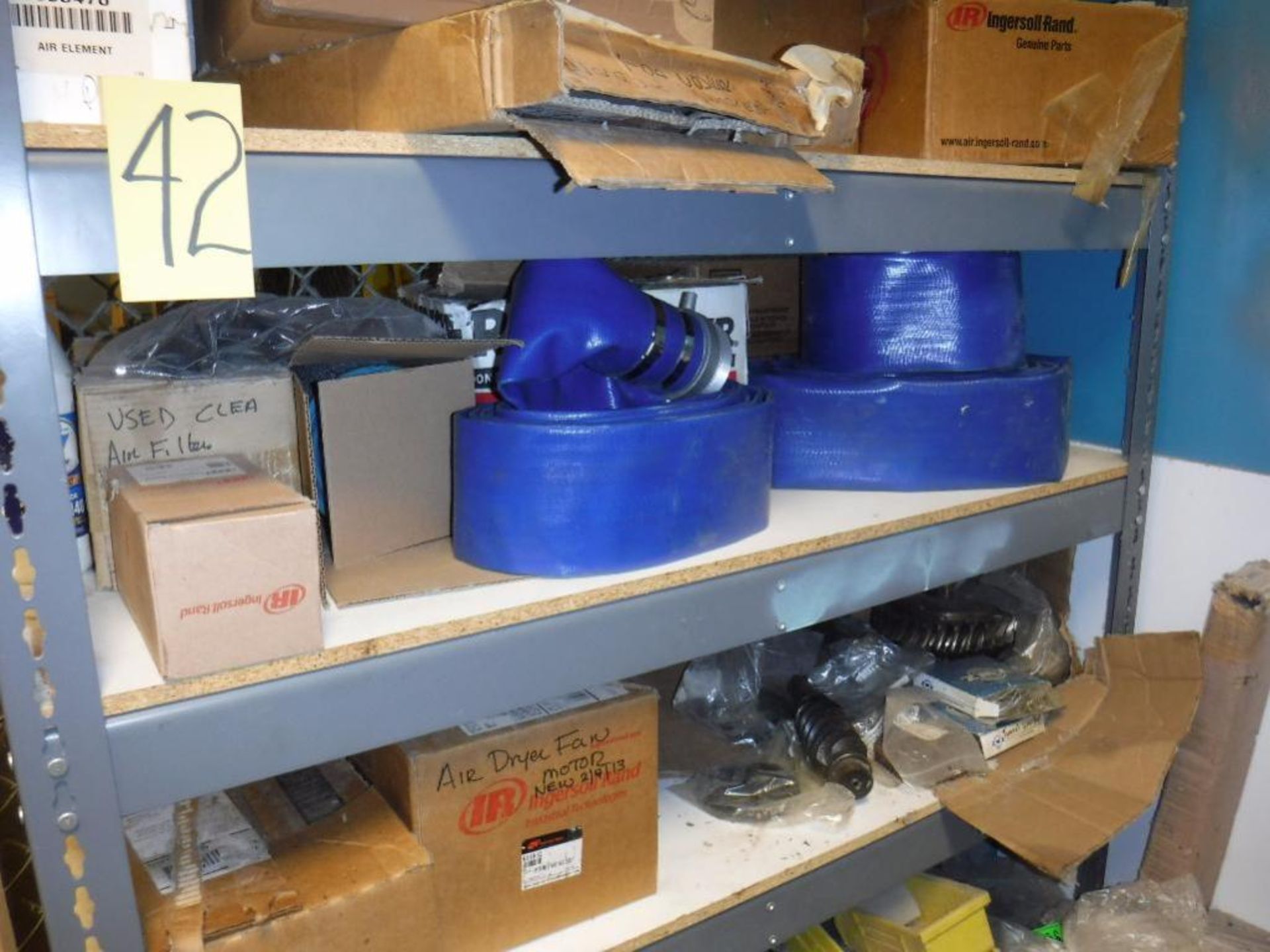 (3) Gray Shelf Units with Contents-Lights, Pump, Electric Box, Sprayers, Fans, Hose, etc. (2) Gear B - Image 5 of 12