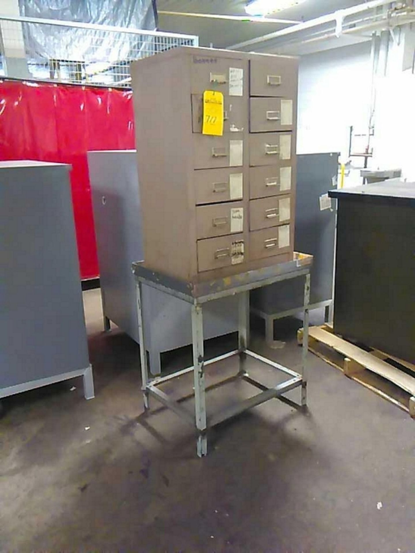 Small filing cabinet and table - Image 2 of 3