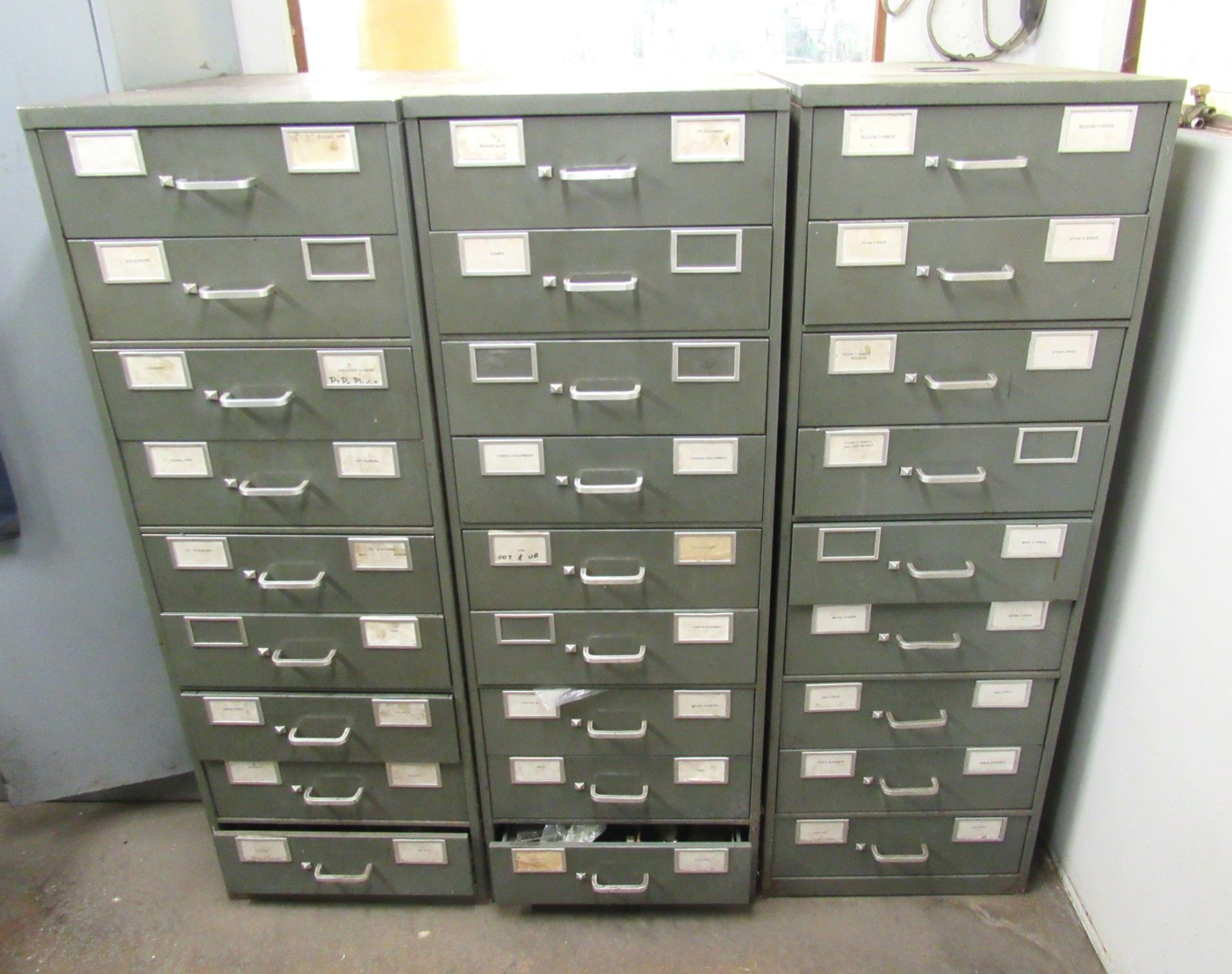 3- 9 Draw Tool Cabinets- Loaded with Hardware, Socket Screws, Nuts, Bolts, Washers, Dowel Pins, O- - Image 4 of 4