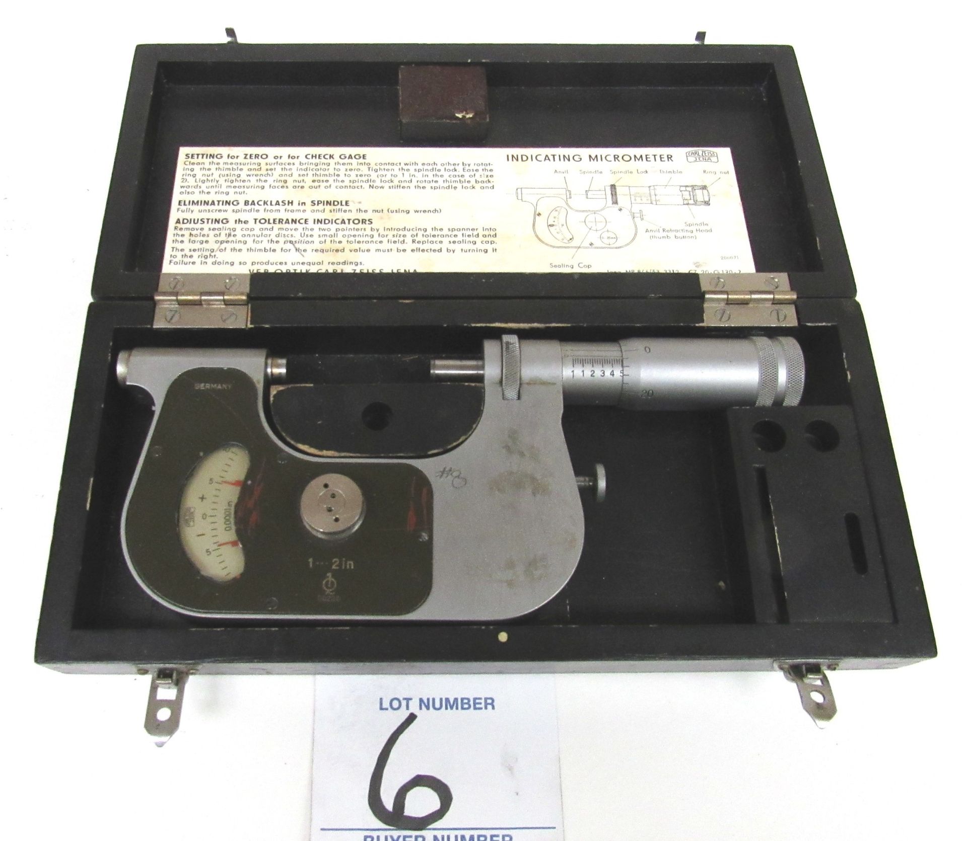 Zeiss 1-2" Indicating Micrometer