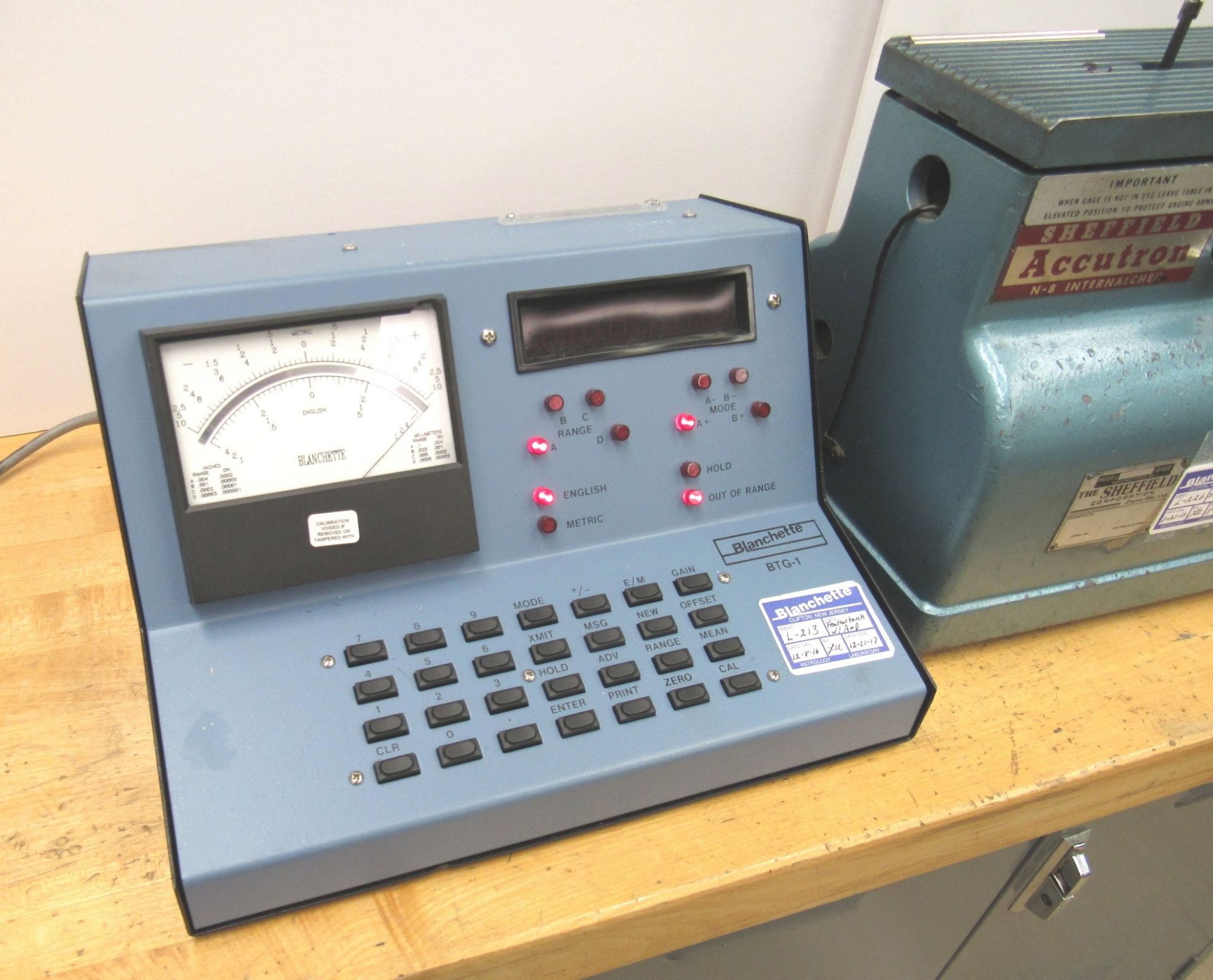 Blanchette Sheffield Mod.N-9 Internal Chek Internal Comparator W/Blanchette BTG-1 Amplifier - Image 2 of 3