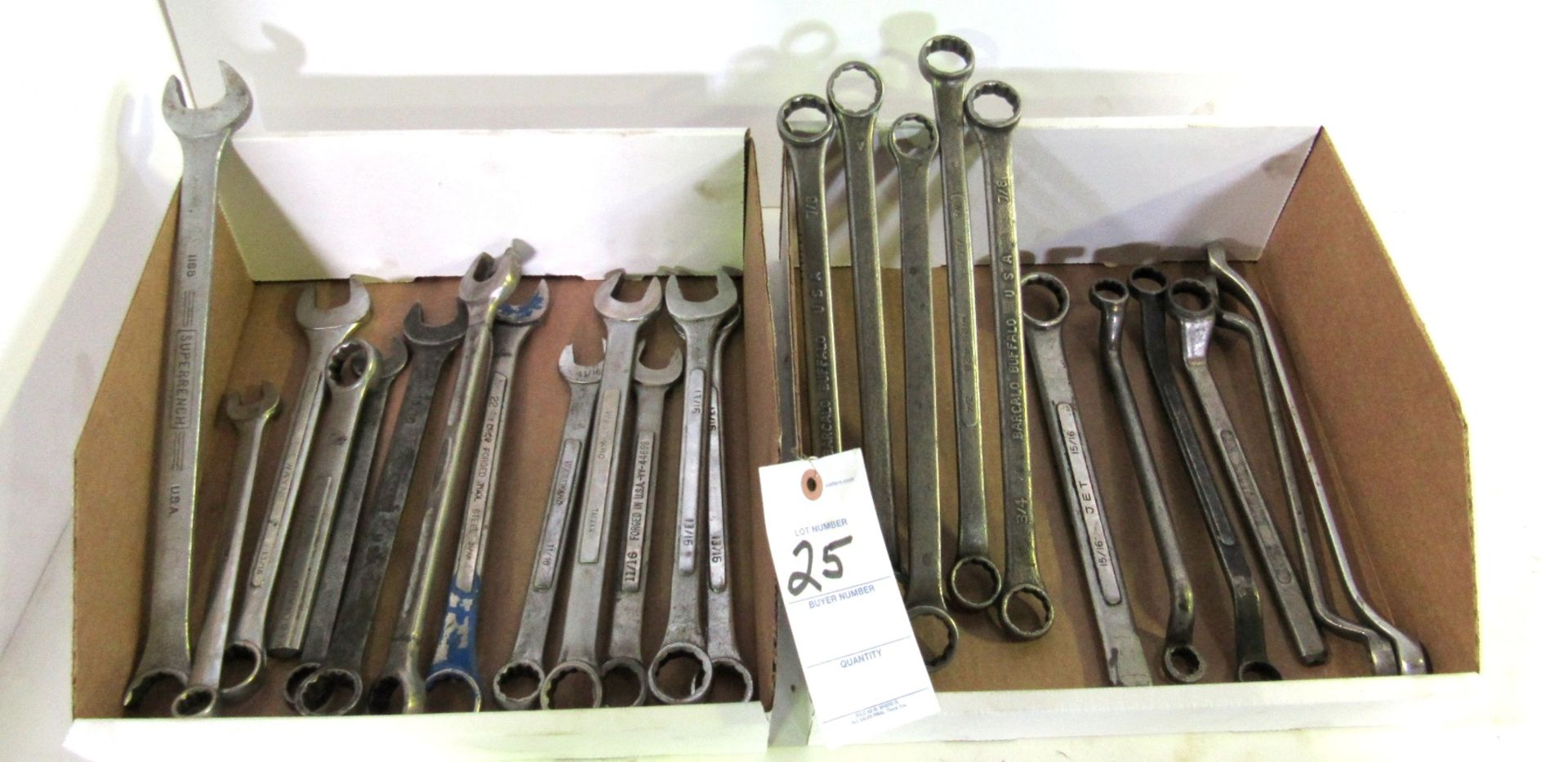 (25) Assorted Size Combination & Box End Wrenches