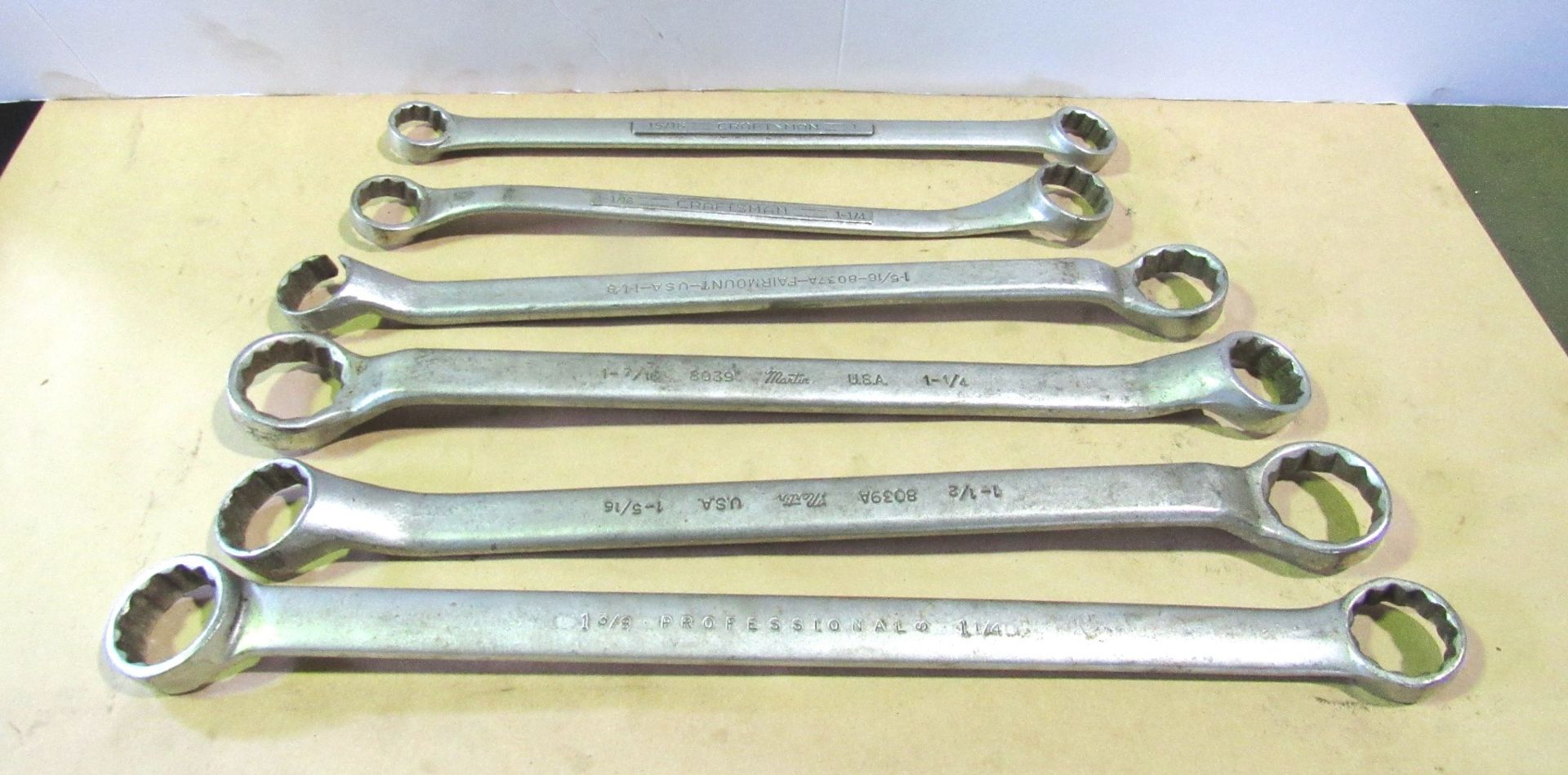 (6) Assorted Size 1-1/16”- 1-1/4” to 1-1/2” – 1-5/15” Box Wrenches