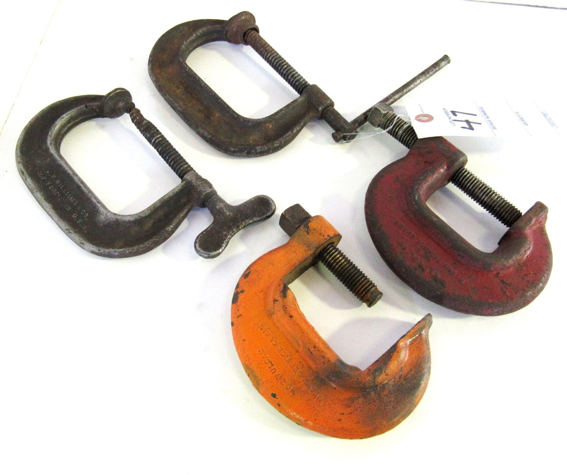 (4) JH Williams No.2 Heavy Duty C-Clamps