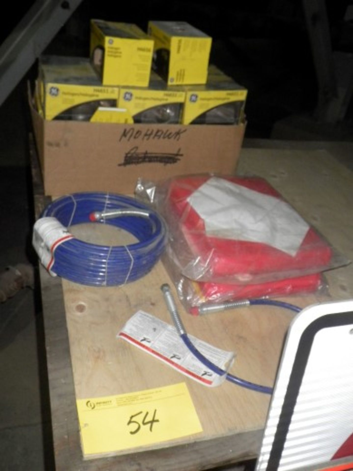 TWO Operators Logs, Air Compressor Hose and Box of Halogen Headlights (WET)