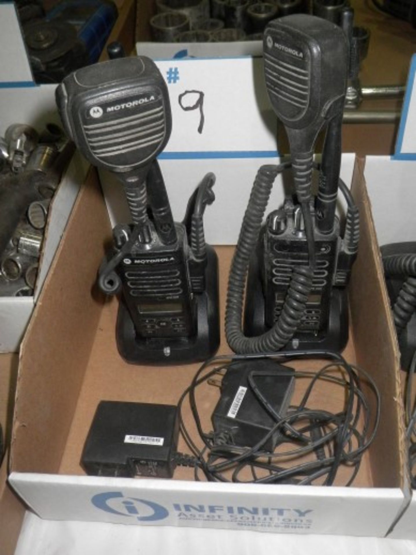 Two Motorolla VHF Radios w/ Chargers (DRY)