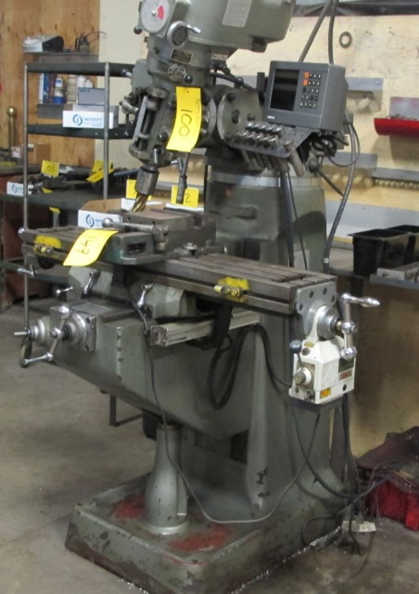 FIRST LC-1-1/2 VS 9"X42" R-8 SPINDLE VERTICAL MILLING MACHINE W/HEDIENHAIN 2-AXIS DRO, COLLETS,