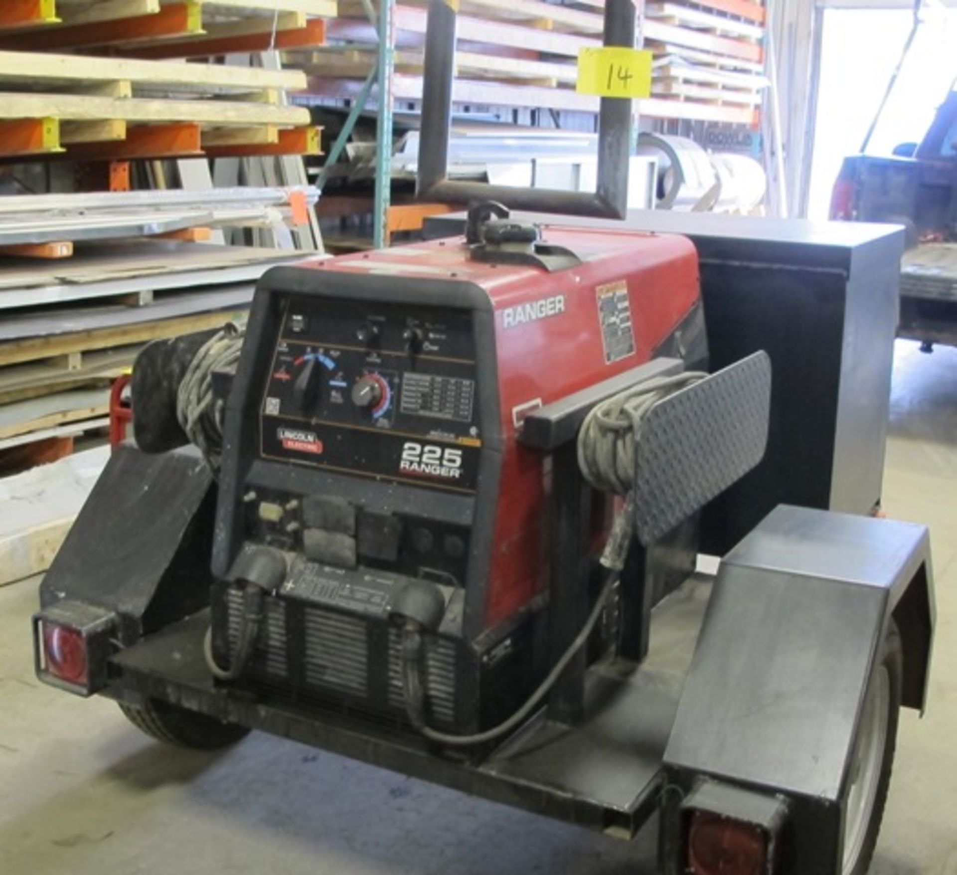 LINCOLN ELECTRIC RANGER 225 GAS STICK WELDER-GENERATOR W/TRAILER ROD OVEN, ETC. S/N: U1120506726