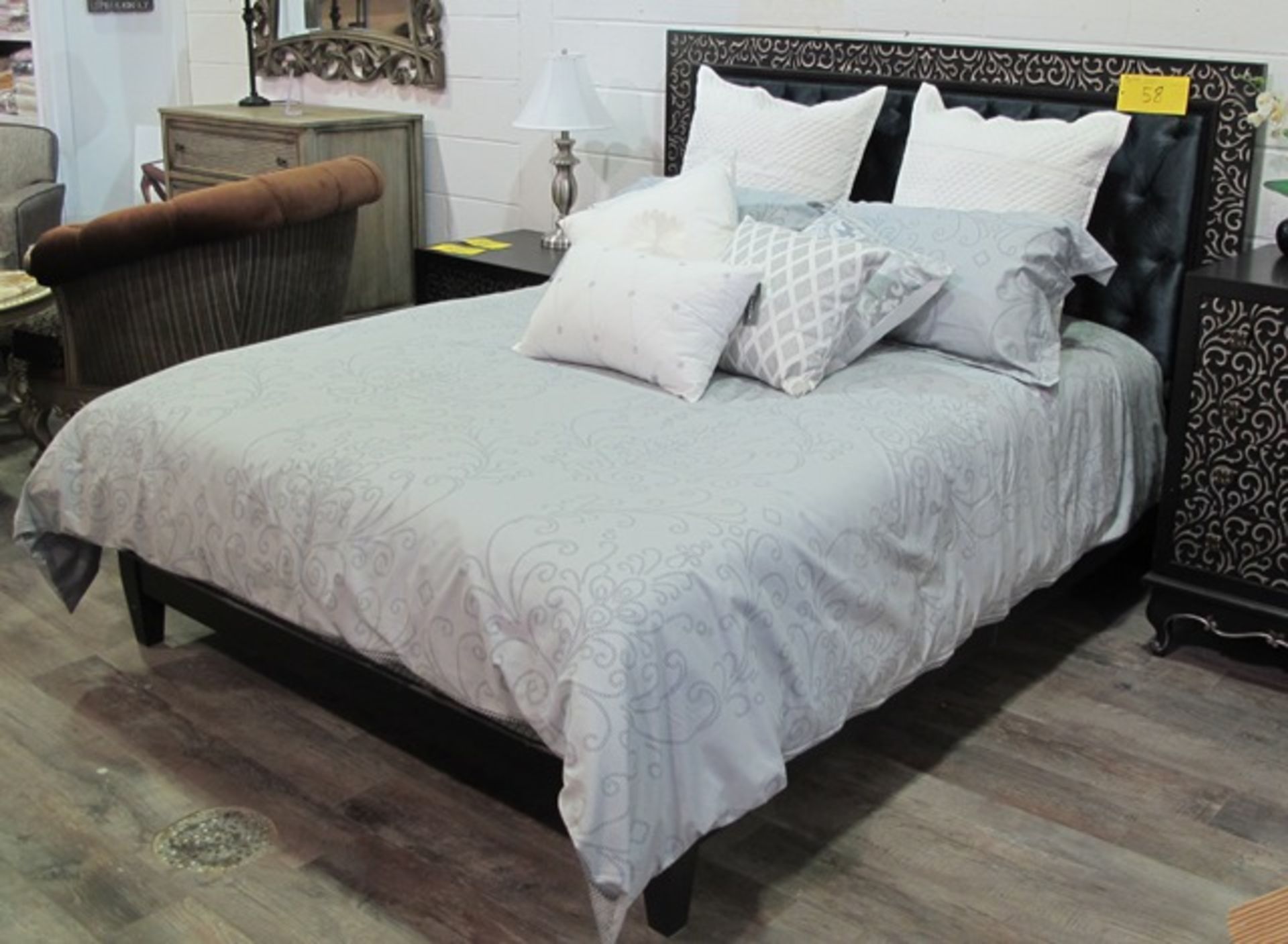 ORLEANS QUEEN SIZE BED, MSRP $6,050 (HEADBOARD & FRAME ONLY)