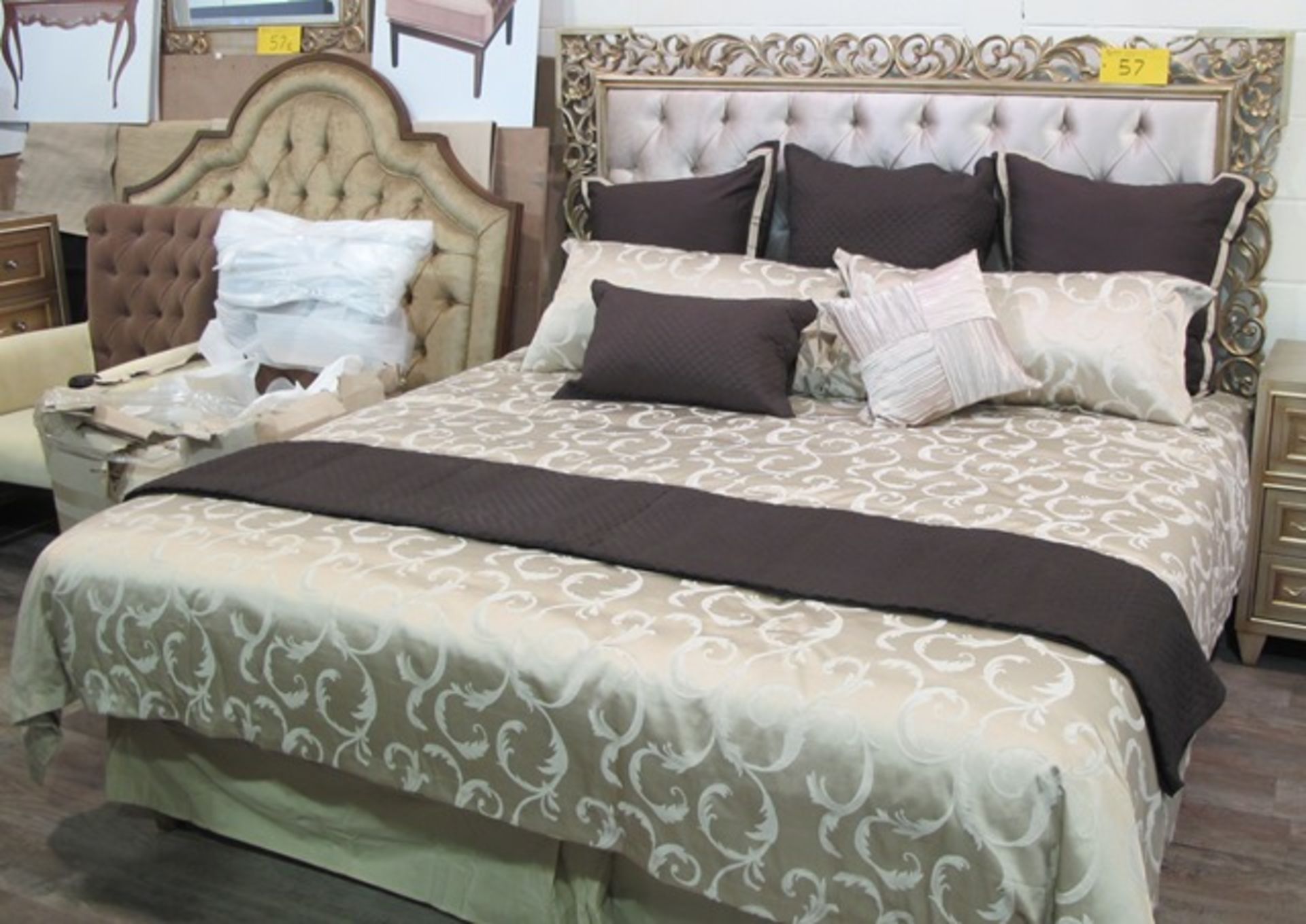 MARSELLE KING SIZE BED, MSRP $8,500 (HEADBOARD & FRAME ONLY)